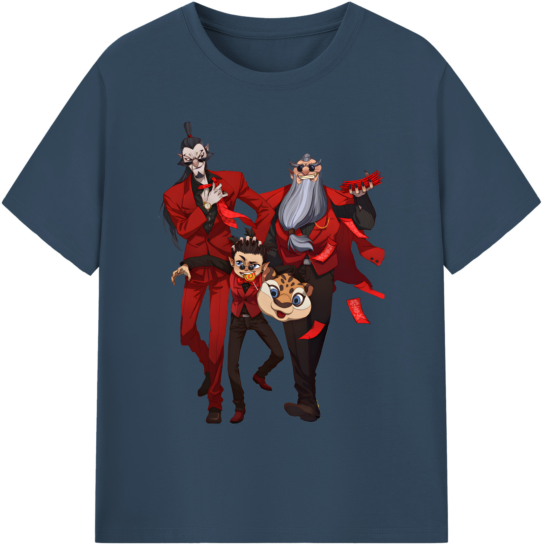 （画像用） Ne Zha 2 ナタ 魔童の大暴れ 綿100％ メンズ半袖Tシャツ｜肌触りやわらか＆通気性