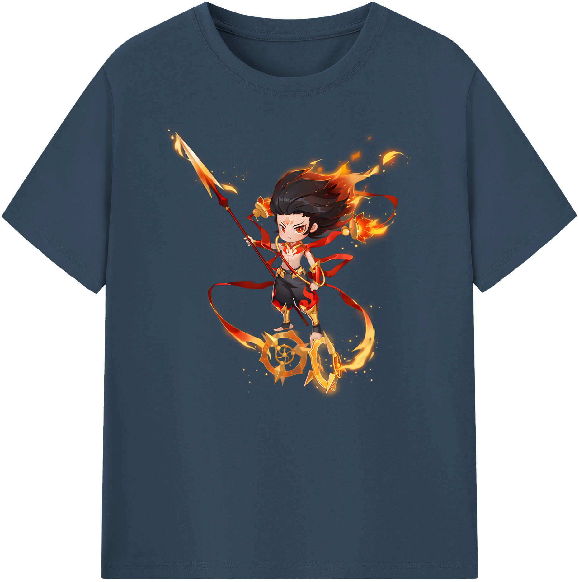 （画像用） Ne Zha 2 ナタ 魔童の大暴れ 綿100％ メンズ半袖Tシャツ｜肌触りやわらか＆通気性
