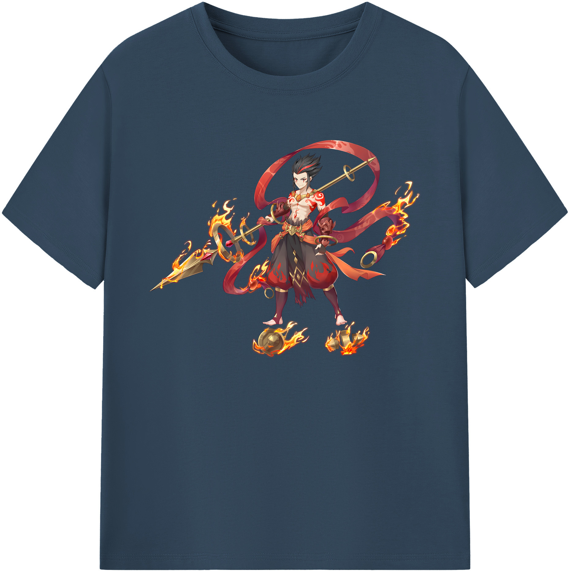 （画像用） Ne Zha 2 ナタ 魔童の大暴れ 綿100％ メンズ半袖Tシャツ｜肌触りやわらか＆通気性