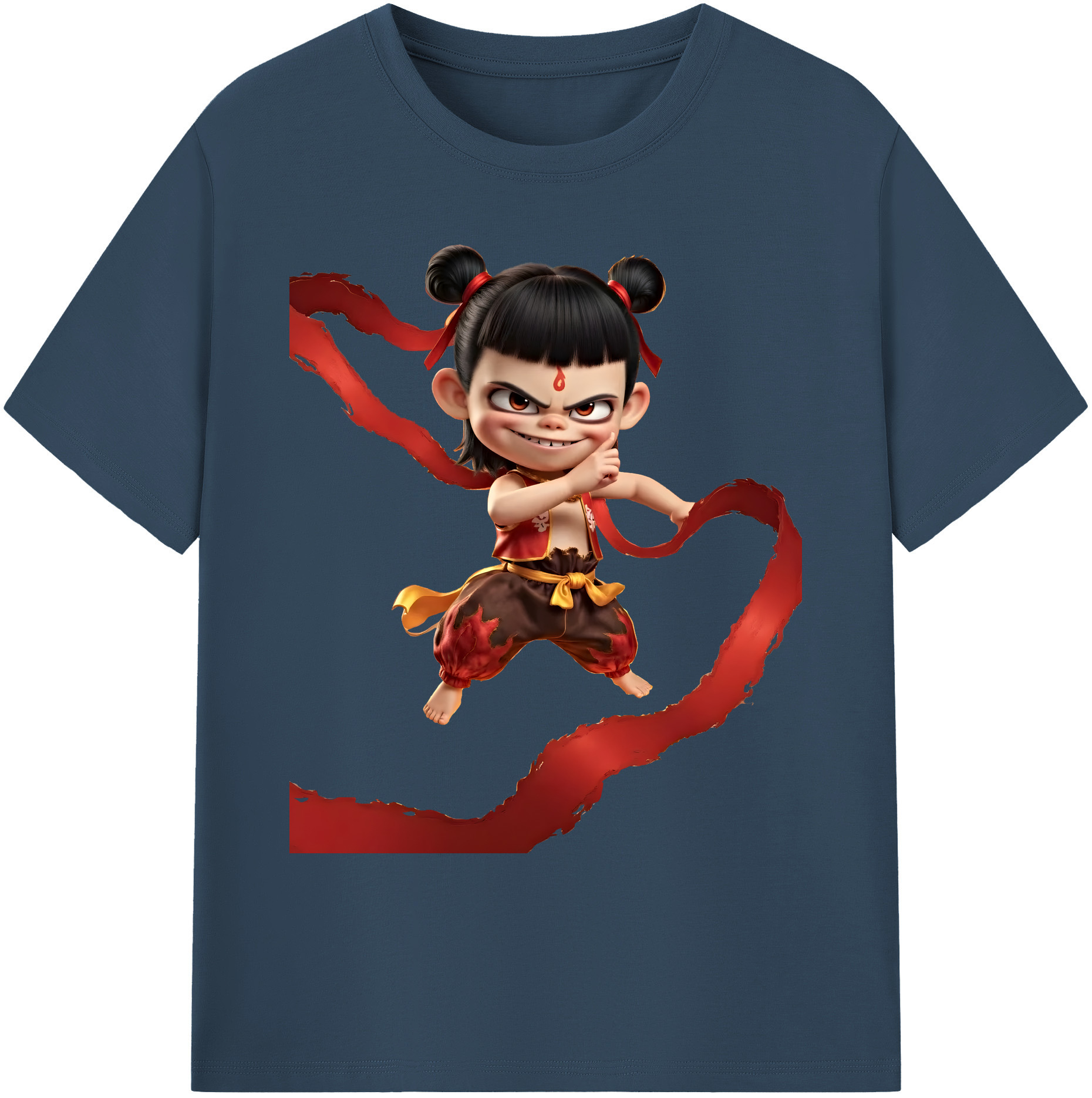 （画像用） Ne Zha 2 ナタ 魔童の大暴れ 綿100％ メンズ半袖Tシャツ｜肌触りやわらか＆通気性
