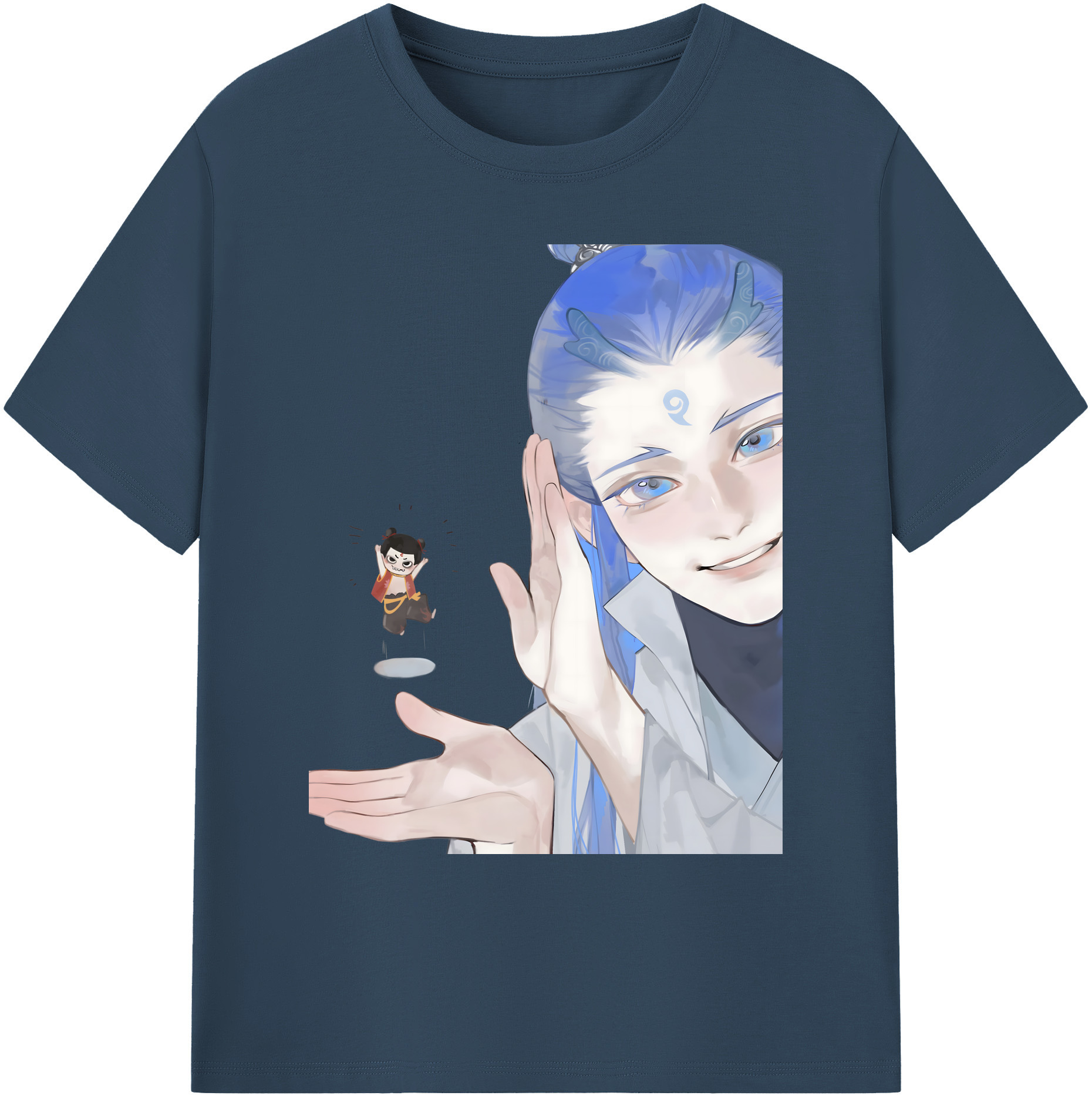 （画像用） Ne Zha 2 ナタ 魔童の大暴れ 綿100％ メンズ半袖Tシャツ｜肌触りやわらか＆通気性