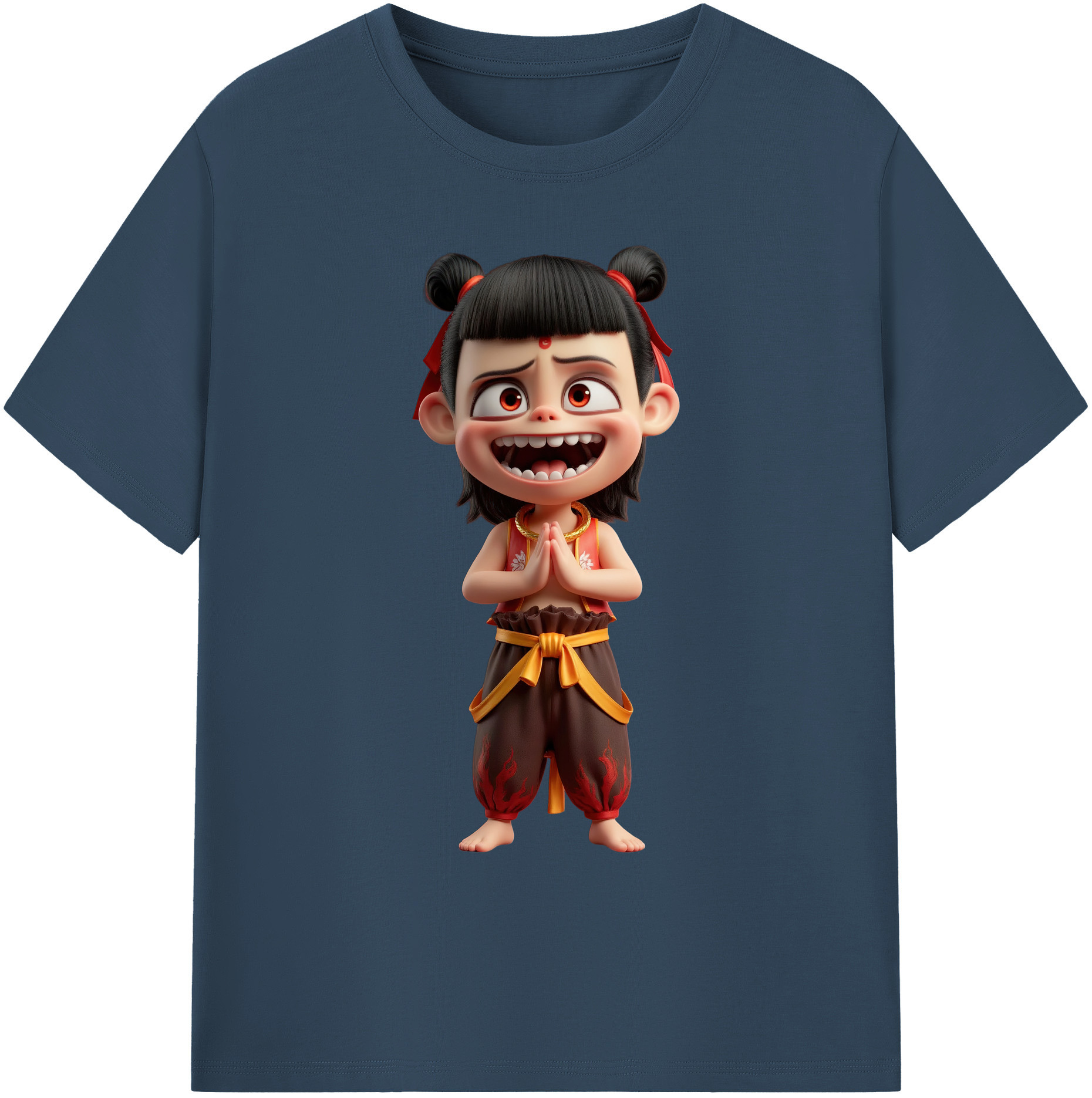 （画像用） Ne Zha 2 ナタ 魔童の大暴れ 綿100％ メンズ半袖Tシャツ｜肌触りやわらか＆通気性