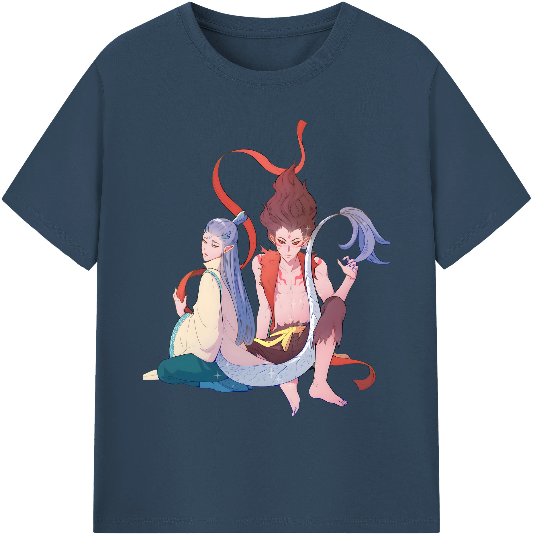 （画像用） Ne Zha 2 ナタ 魔童の大暴れ 綿100％ メンズ半袖Tシャツ｜肌触りやわらか＆通気性