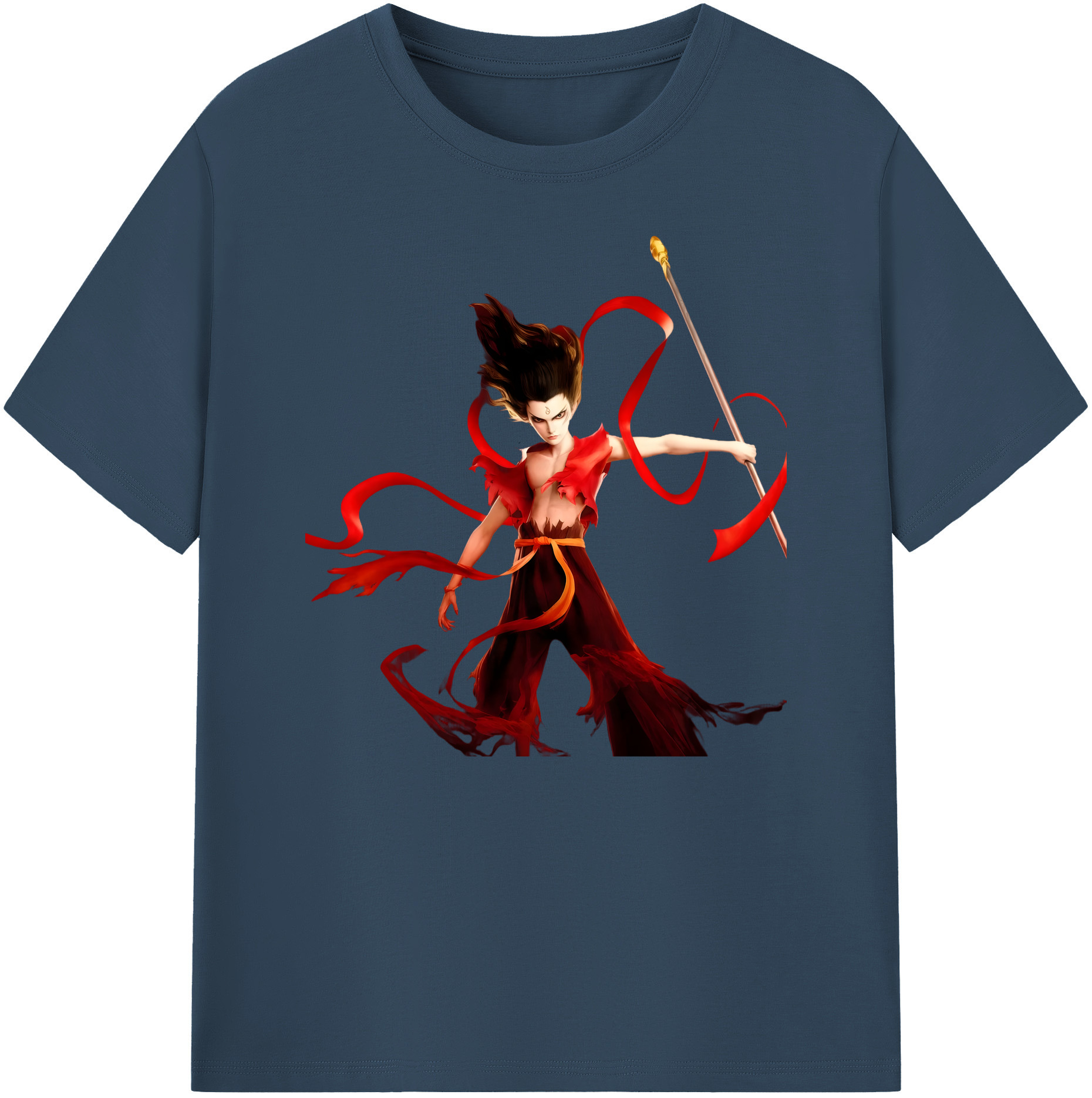 （画像用） Ne Zha 2 ナタ 魔童の大暴れ 綿100％ メンズ半袖Tシャツ｜肌触りやわらか＆通気性