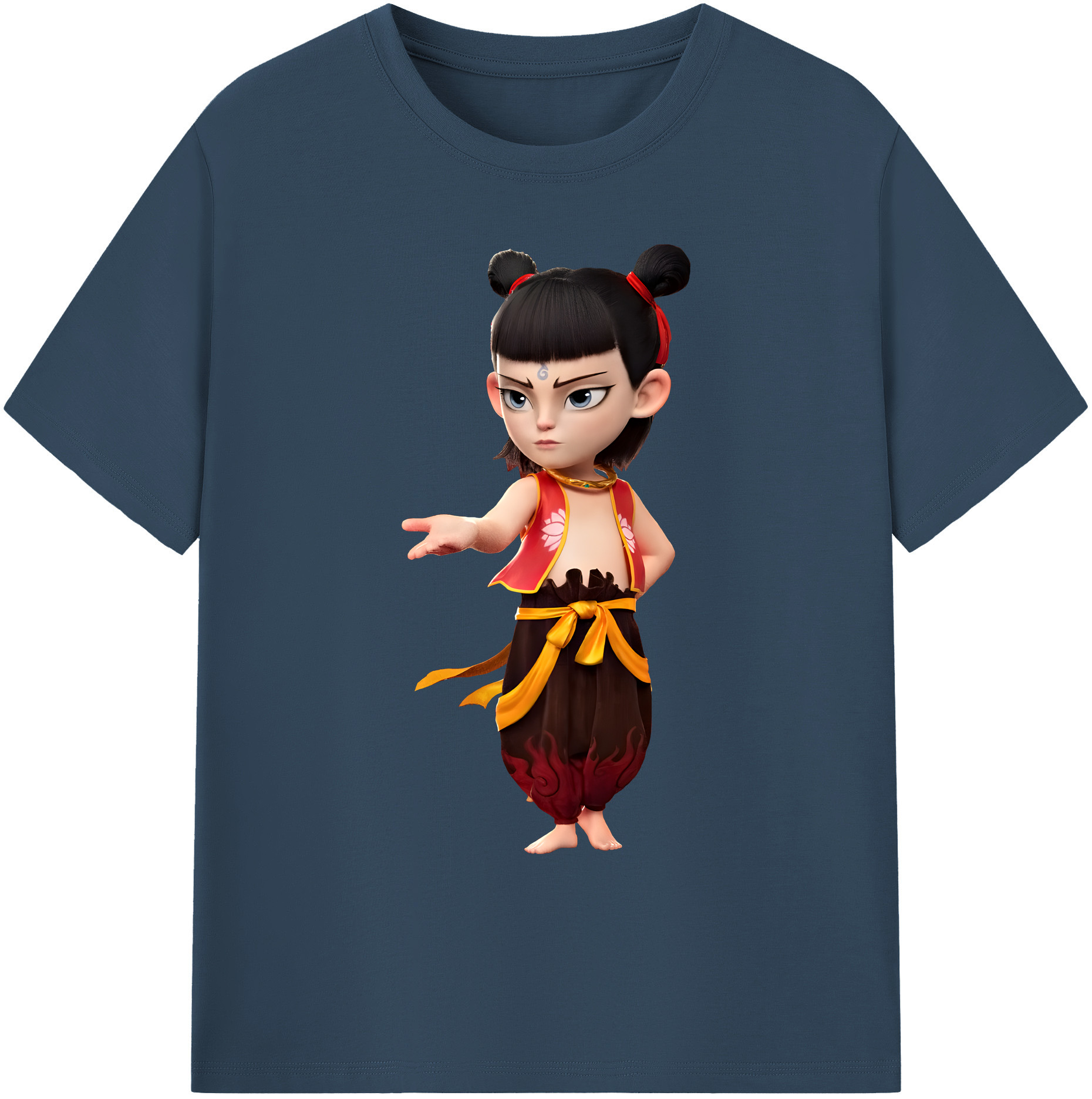 （画像用） Ne Zha 2 ナタ 魔童の大暴れ 綿100％ メンズ半袖Tシャツ｜肌触りやわらか＆通気性