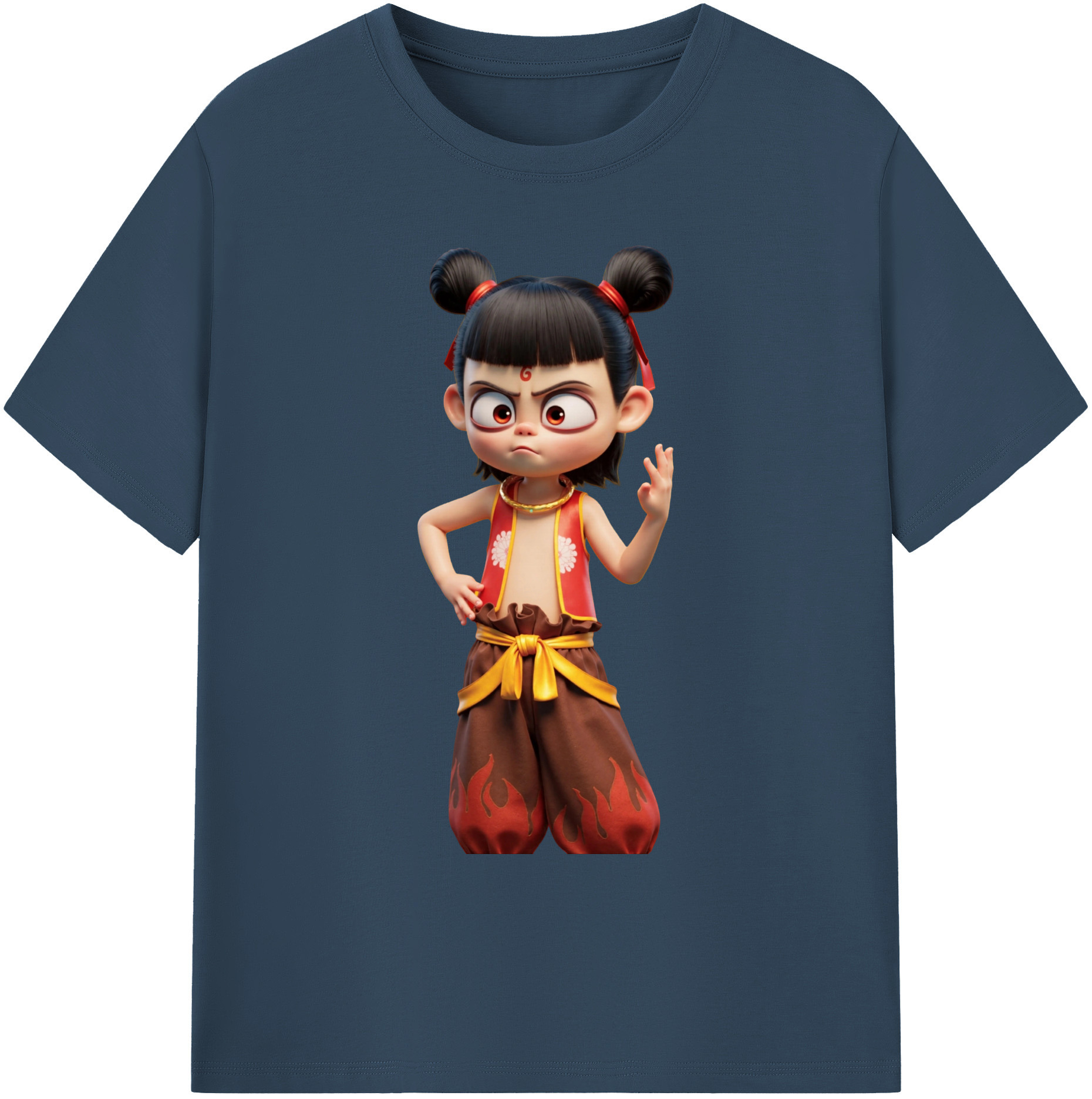 （画像用） Ne Zha 2 ナタ 魔童の大暴れ 綿100％ メンズ半袖Tシャツ｜肌触りやわらか＆通気性