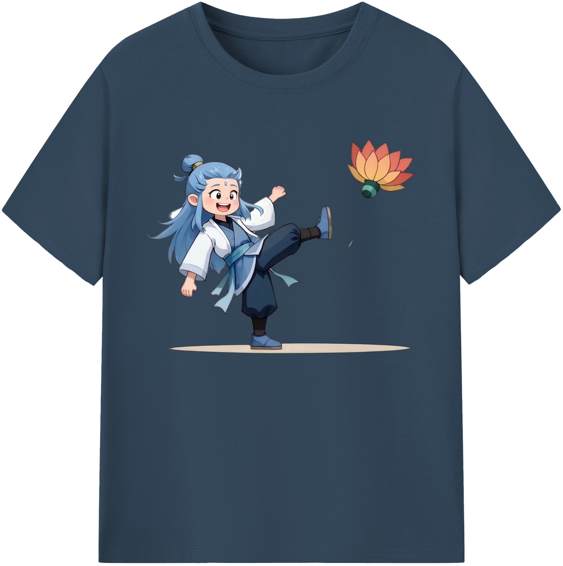 （画像用） Ne Zha 2 ナタ 魔童の大暴れ 綿100％ メンズ半袖Tシャツ｜肌触りやわらか＆通気性