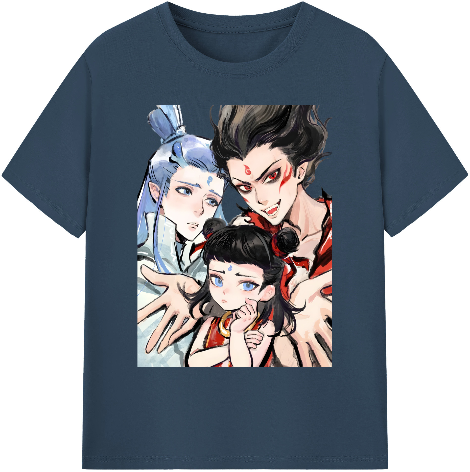 （画像用） Ne Zha 2 ナタ 魔童の大暴れ 綿100％ メンズ半袖Tシャツ｜肌触りやわらか＆通気性