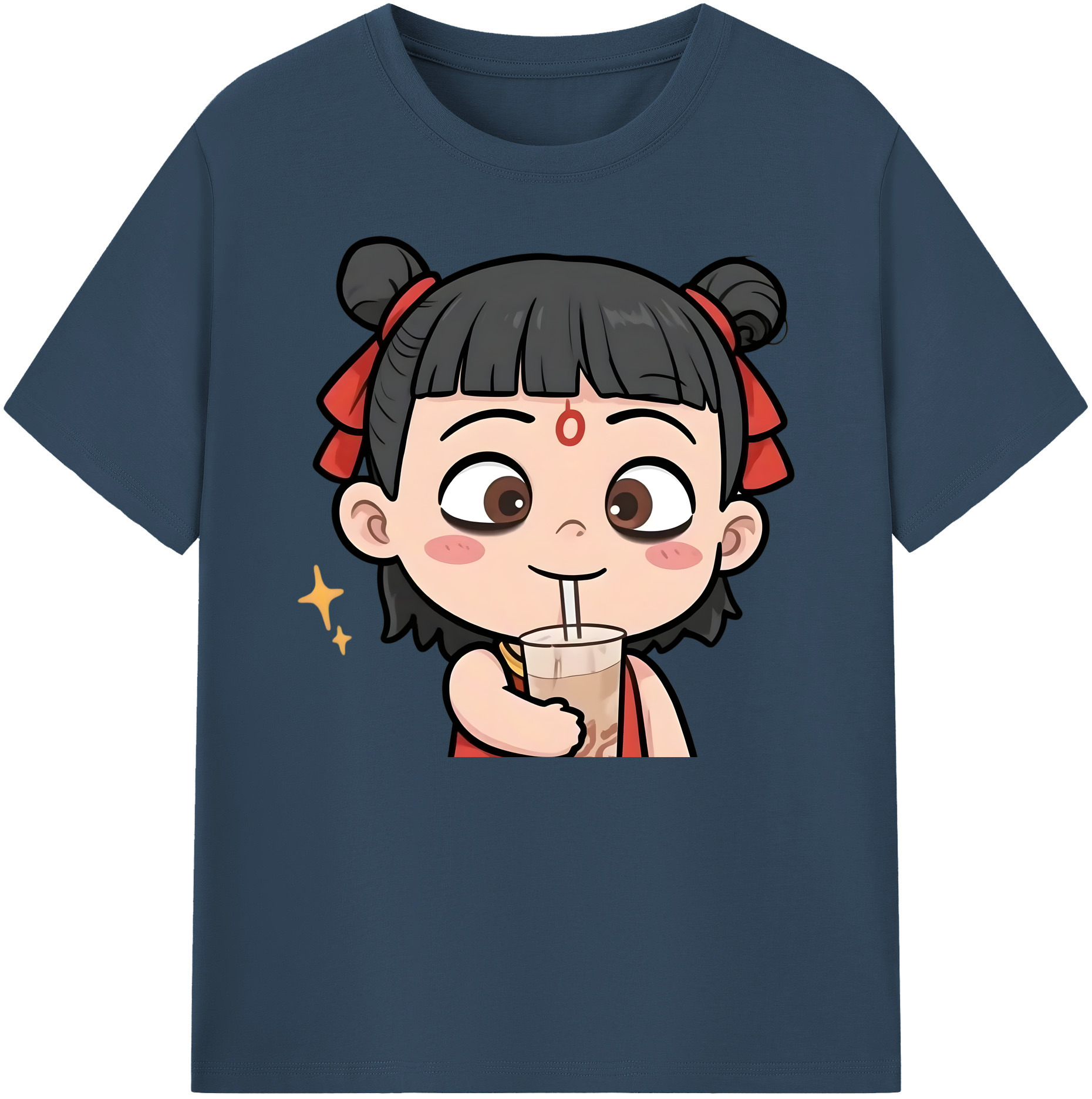 （画像用） Ne Zha 2 ナタ 魔童の大暴れ 綿100％ メンズ半袖Tシャツ｜肌触りやわらか＆通気性