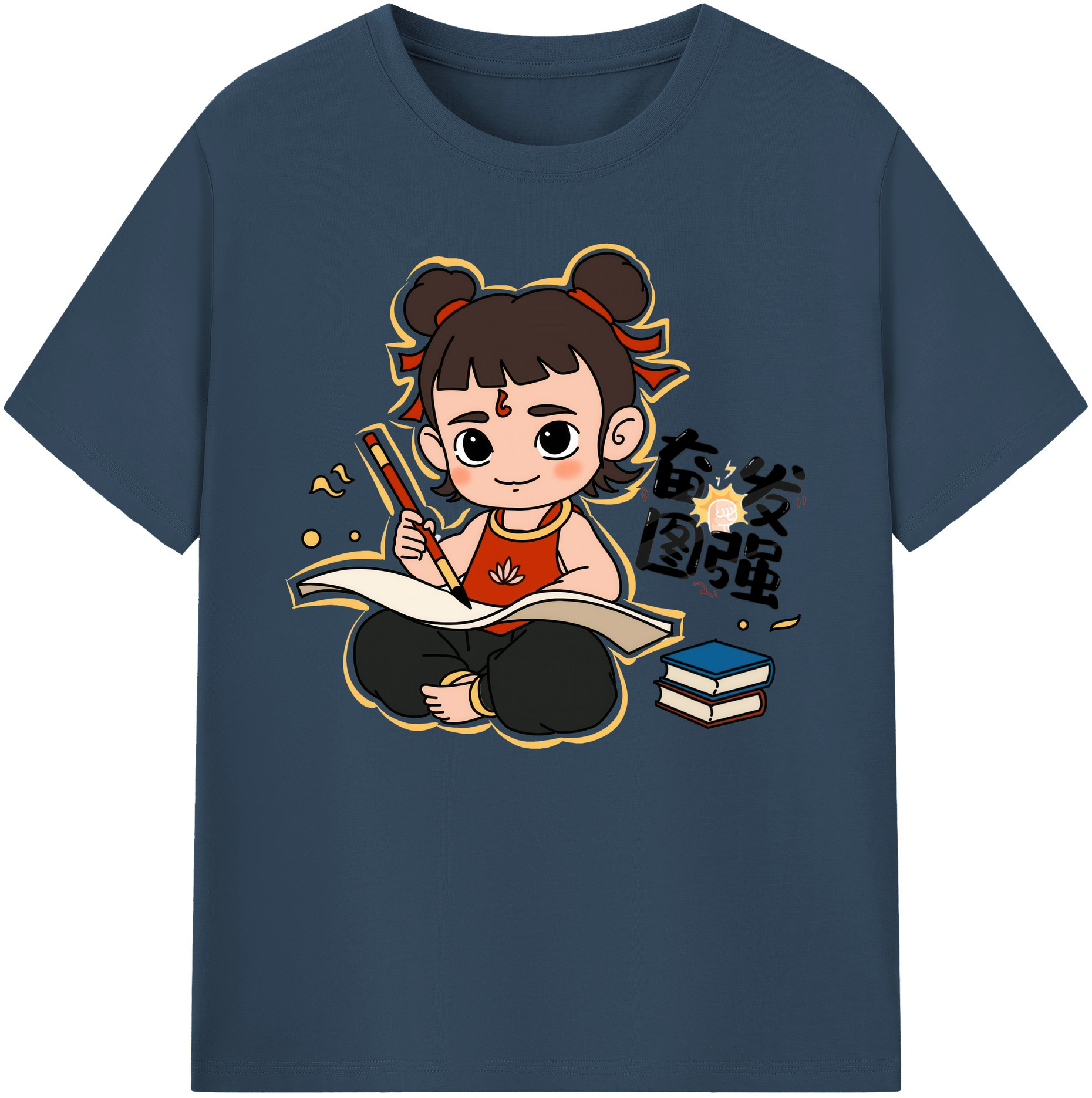 （画像用） Ne Zha 2 ナタ 魔童の大暴れ 綿100％ メンズ半袖Tシャツ｜肌触りやわらか＆通気性