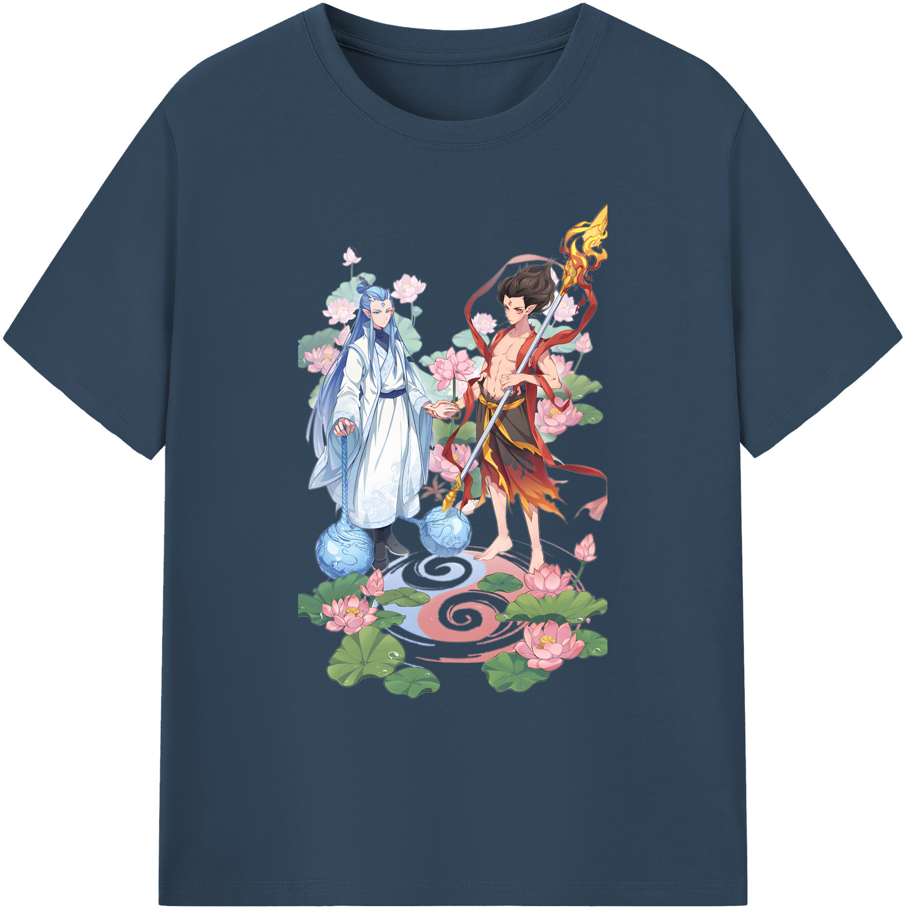 （画像用） Ne Zha 2 ナタ 魔童の大暴れ 綿100％ メンズ半袖Tシャツ｜肌触りやわらか＆通気性
