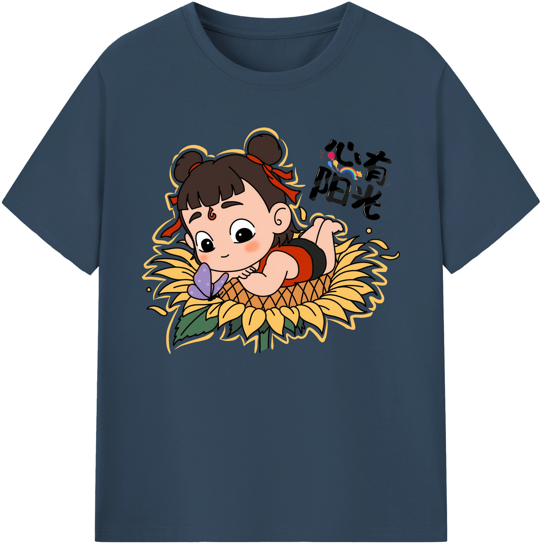 （画像用） Ne Zha 2 ナタ 魔童の大暴れ 綿100％ メンズ半袖Tシャツ｜肌触りやわらか＆通気性