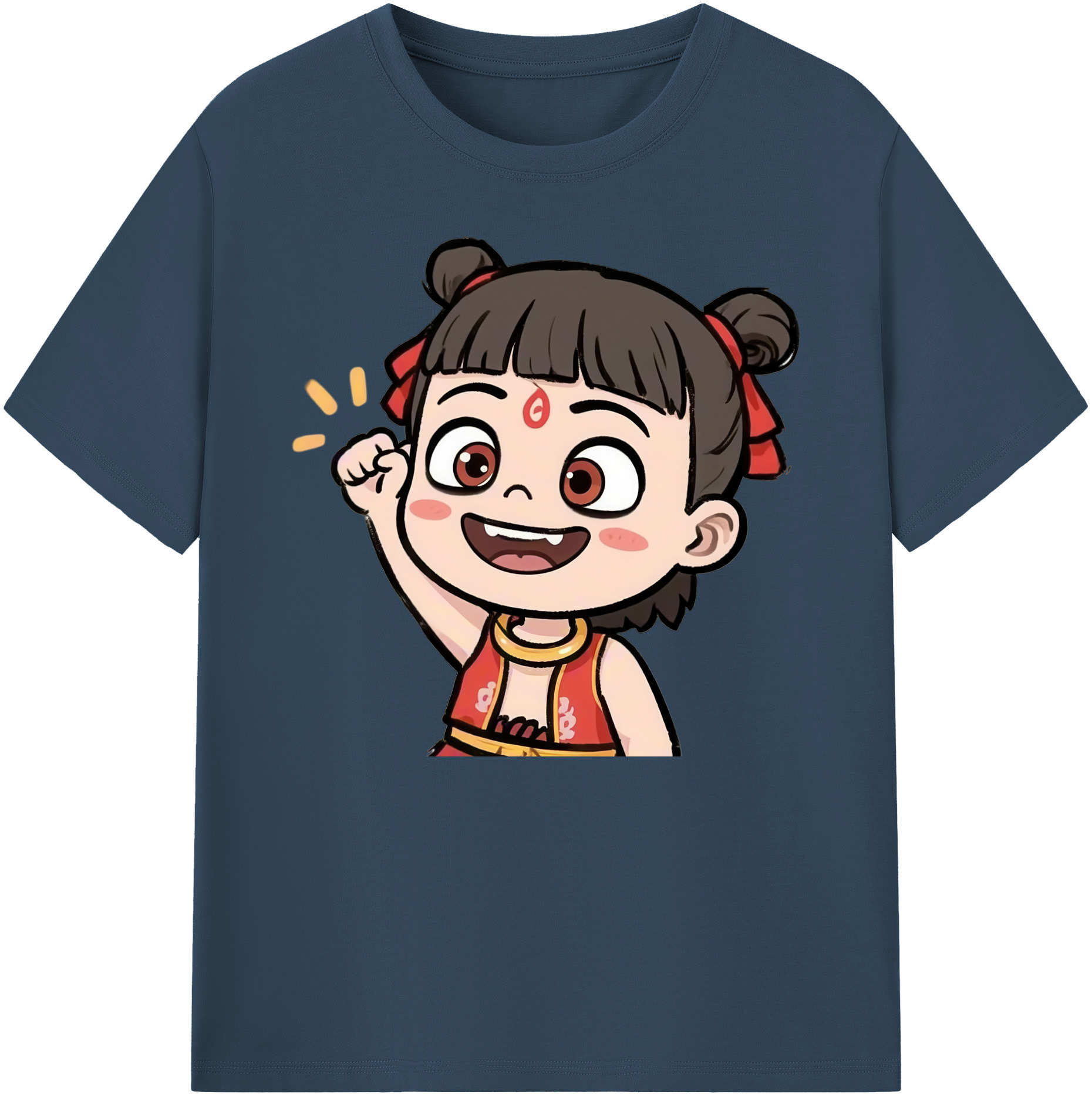 （画像用） Ne Zha 2 ナタ 魔童の大暴れ 綿100％ メンズ半袖Tシャツ｜肌触りやわらか＆通気性