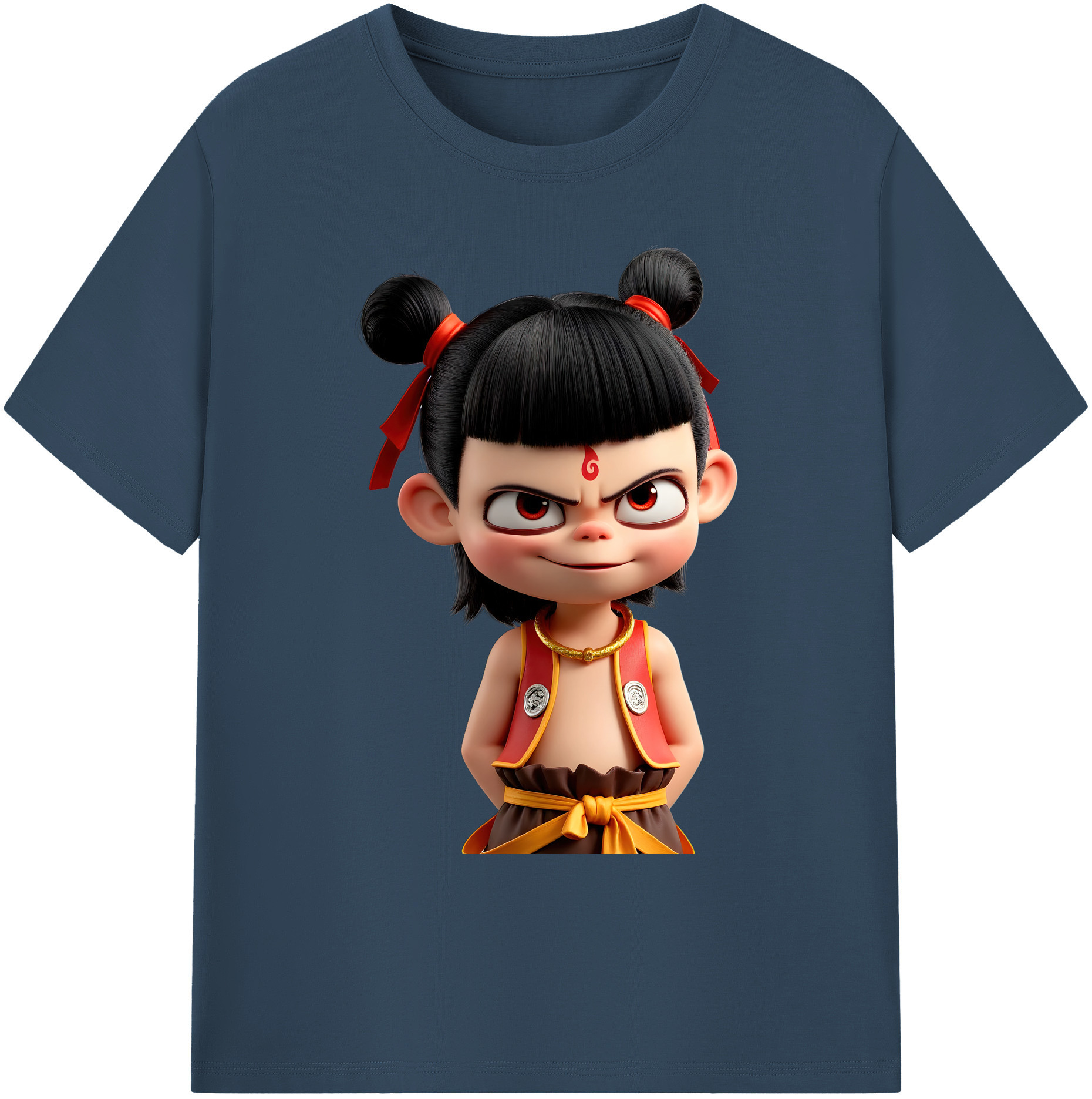 （画像用） Ne Zha 2 ナタ 魔童の大暴れ 綿100％ メンズ半袖Tシャツ｜肌触りやわらか＆通気性
