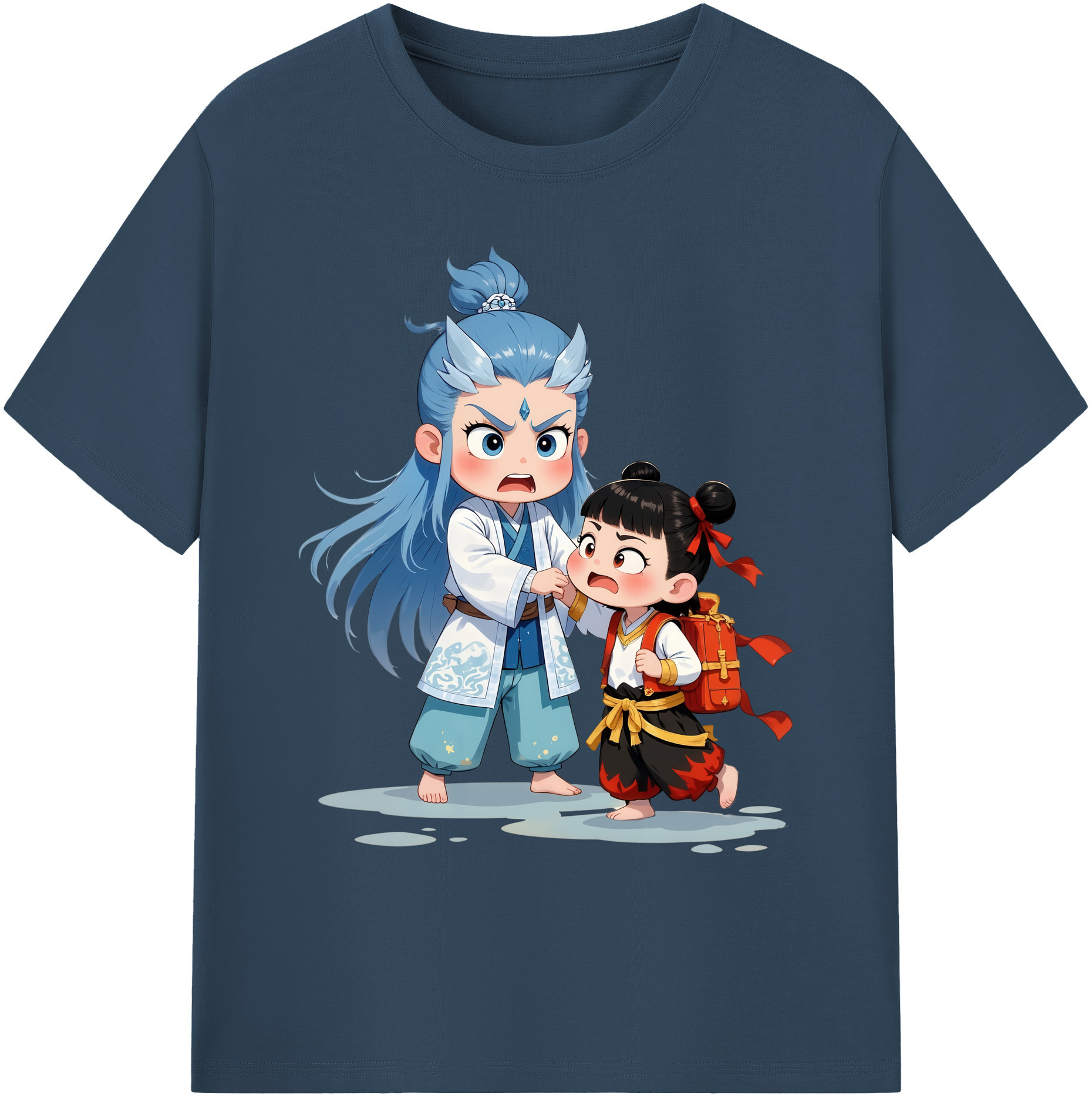 （画像用） Ne Zha 2 ナタ 魔童の大暴れ 綿100％ メンズ半袖Tシャツ｜肌触りやわらか＆通気性