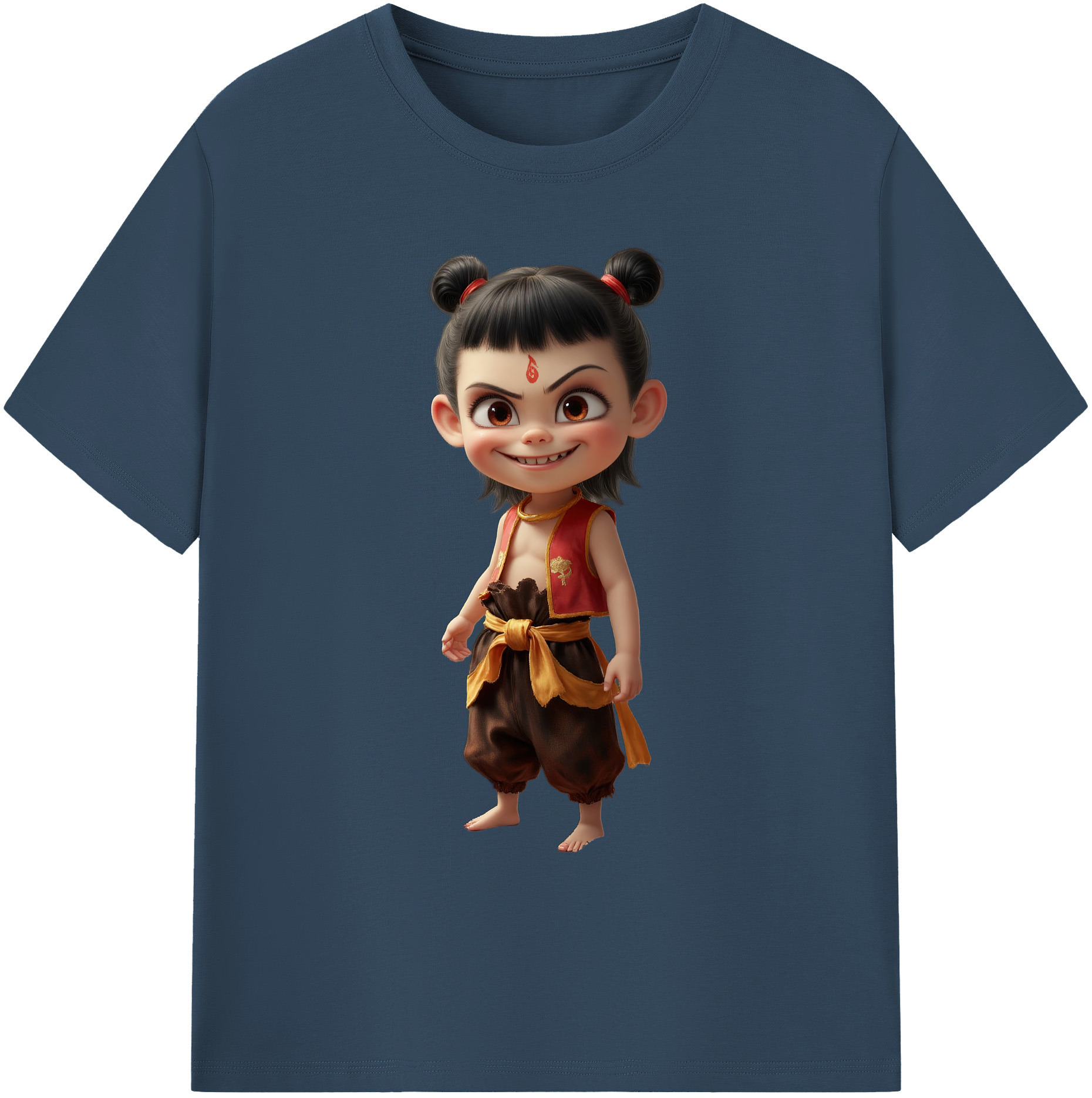 （画像用） Ne Zha 2 ナタ 魔童の大暴れ 綿100％ メンズ半袖Tシャツ｜肌触りやわらか＆通気性