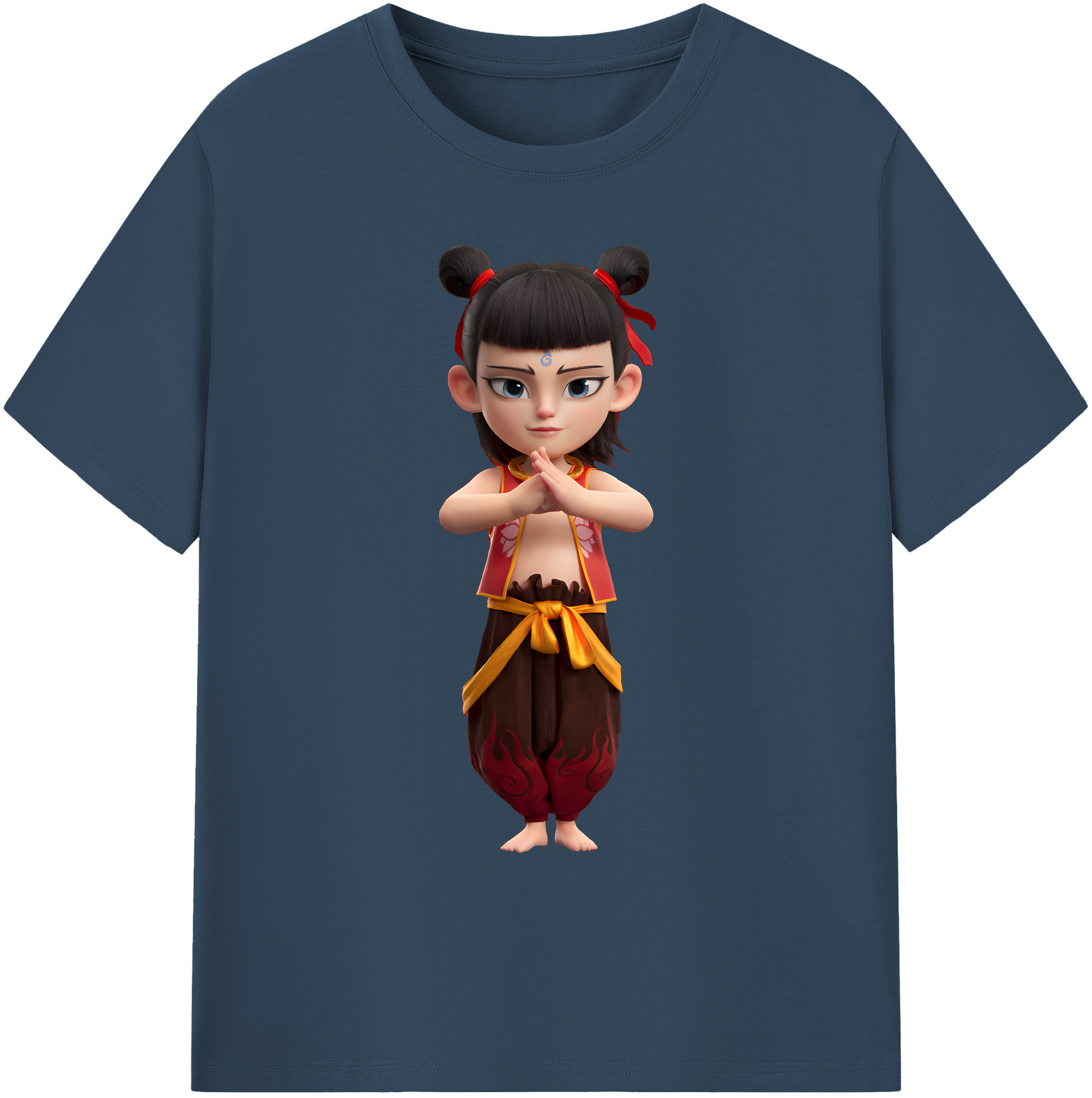 （画像用） Ne Zha 2 ナタ 魔童の大暴れ 綿100％ メンズ半袖Tシャツ｜肌触りやわらか＆通気性