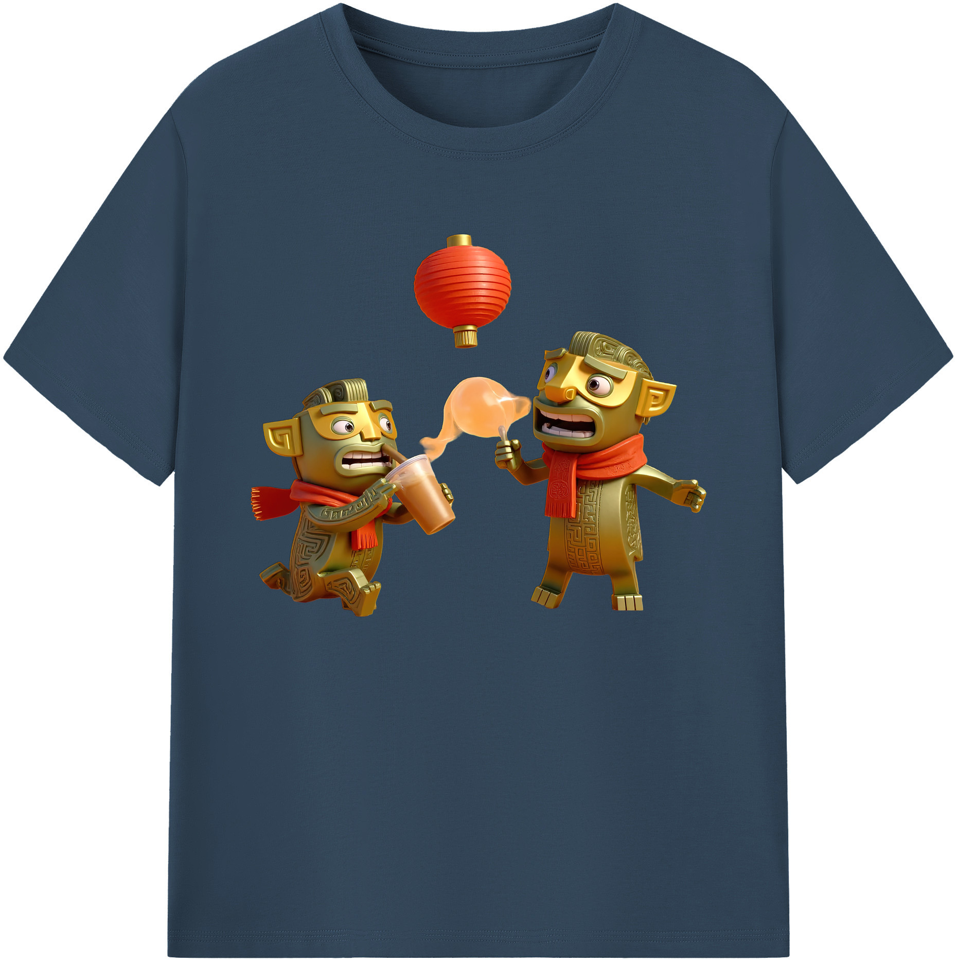 （画像用） Ne Zha 2 ナタ 魔童の大暴れ 綿100％ メンズ半袖Tシャツ｜肌触りやわらか＆通気性
