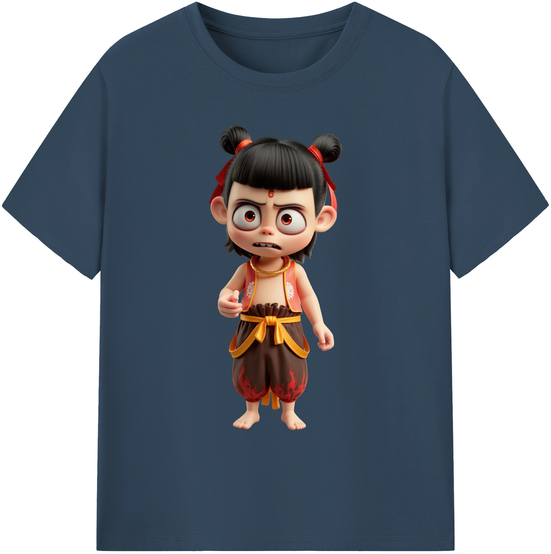 （画像用） Ne Zha 2 ナタ 魔童の大暴れ 綿100％ メンズ半袖Tシャツ｜肌触りやわらか＆通気性
