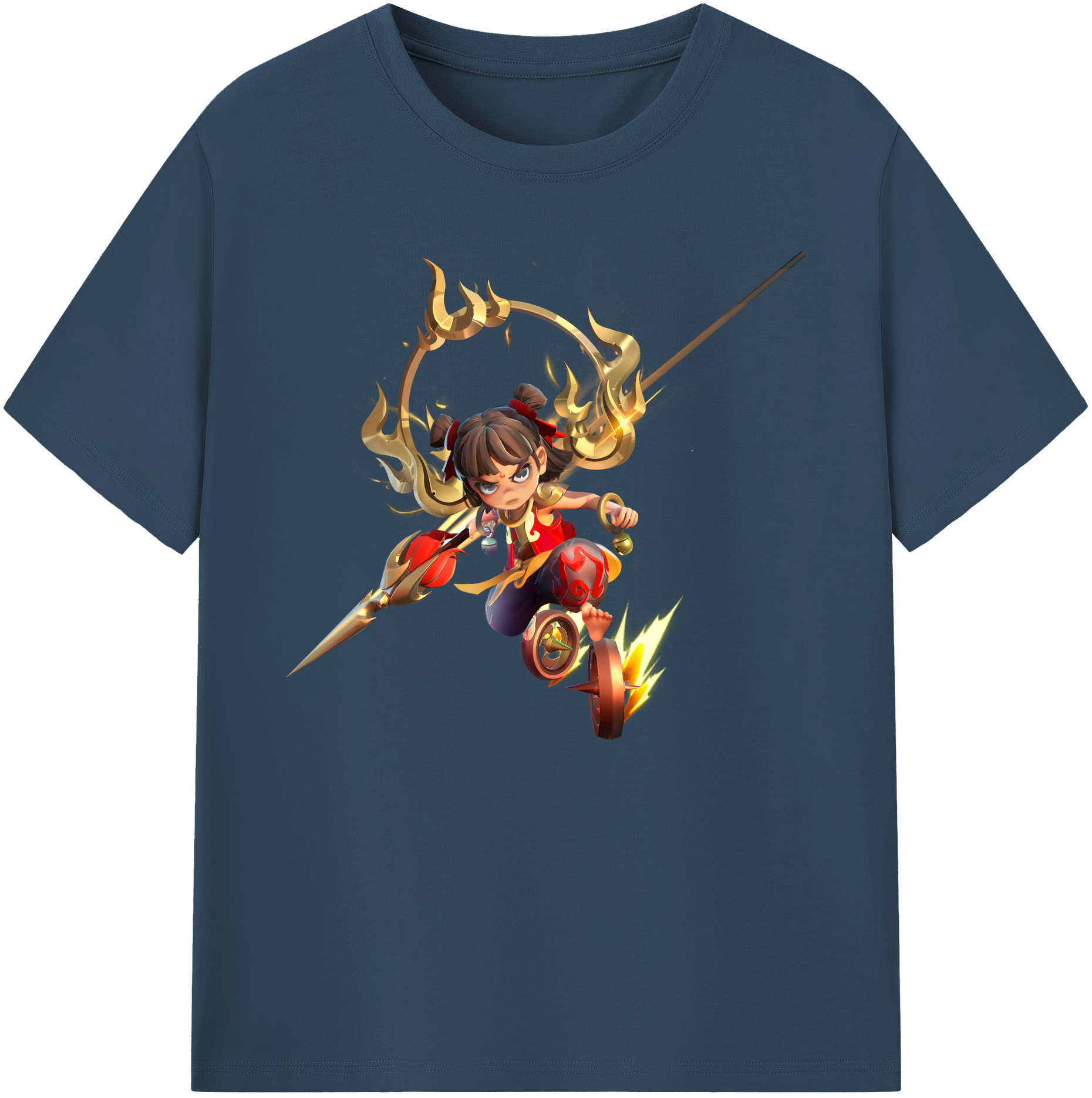（画像用） Ne Zha 2 ナタ 魔童の大暴れ 綿100％ メンズ半袖Tシャツ｜肌触りやわらか＆通気性