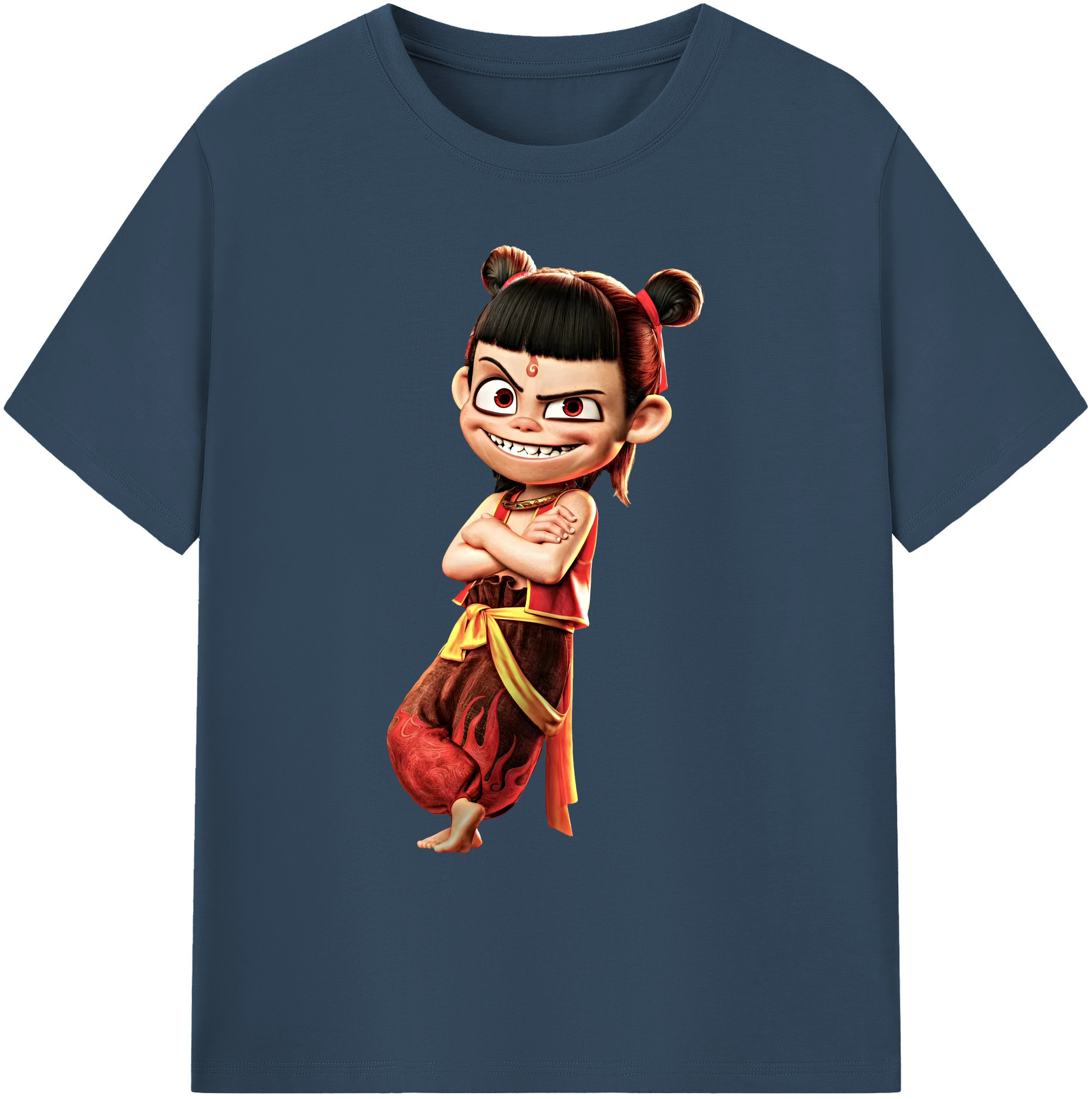 （画像用） Ne Zha 2 ナタ 魔童の大暴れ 綿100％ メンズ半袖Tシャツ｜肌触りやわらか＆通気性