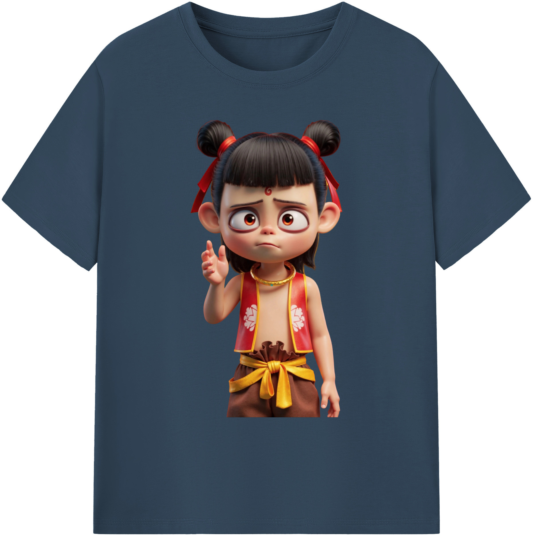 （画像用） Ne Zha 2 ナタ 魔童の大暴れ 綿100％ メンズ半袖Tシャツ｜肌触りやわらか＆通気性