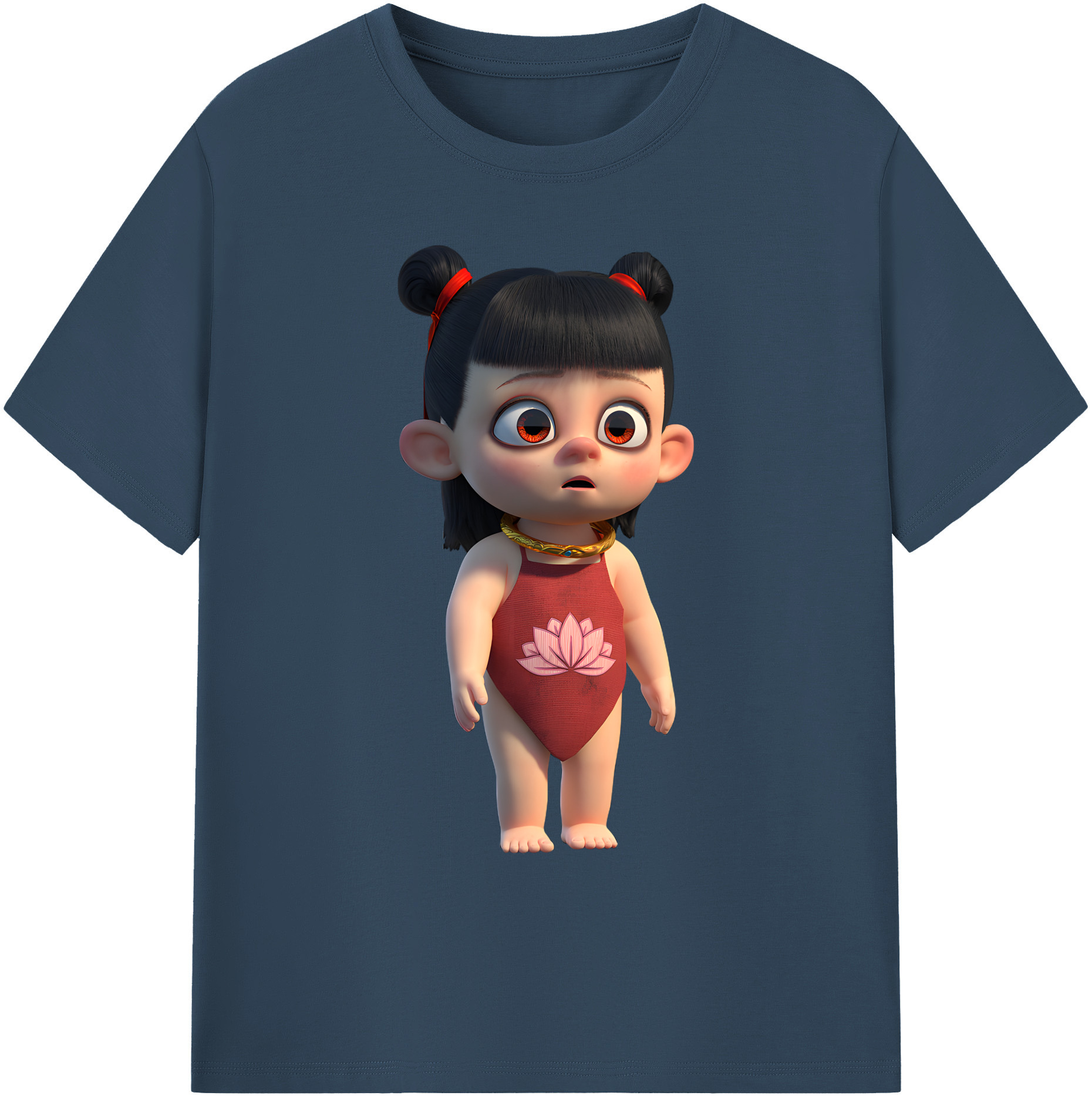 （画像用） Ne Zha 2 ナタ 魔童の大暴れ 綿100％ メンズ半袖Tシャツ｜肌触りやわらか＆通気性