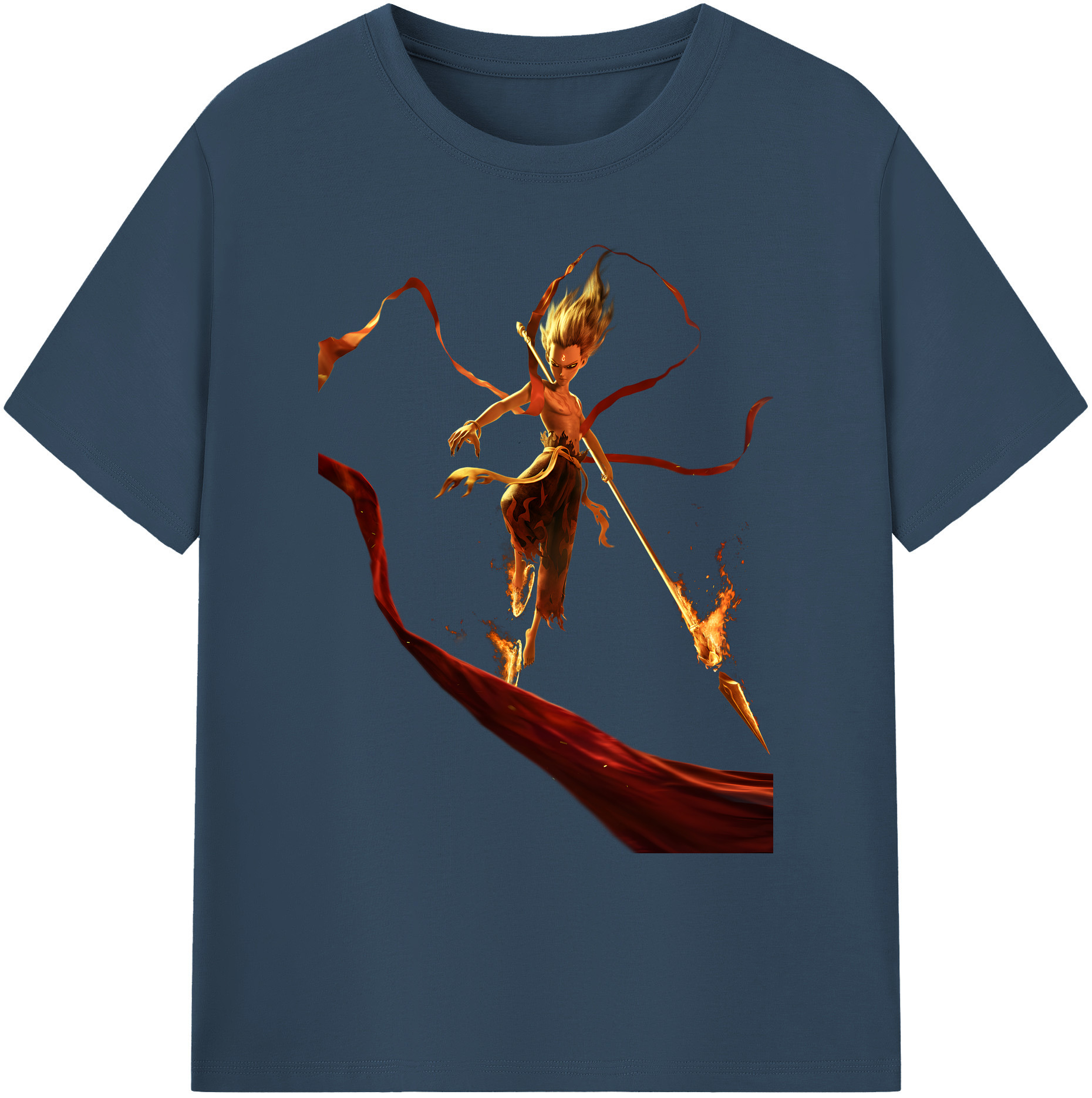 （画像用） Ne Zha 2 ナタ 魔童の大暴れ 綿100％ メンズ半袖Tシャツ｜肌触りやわらか＆通気性