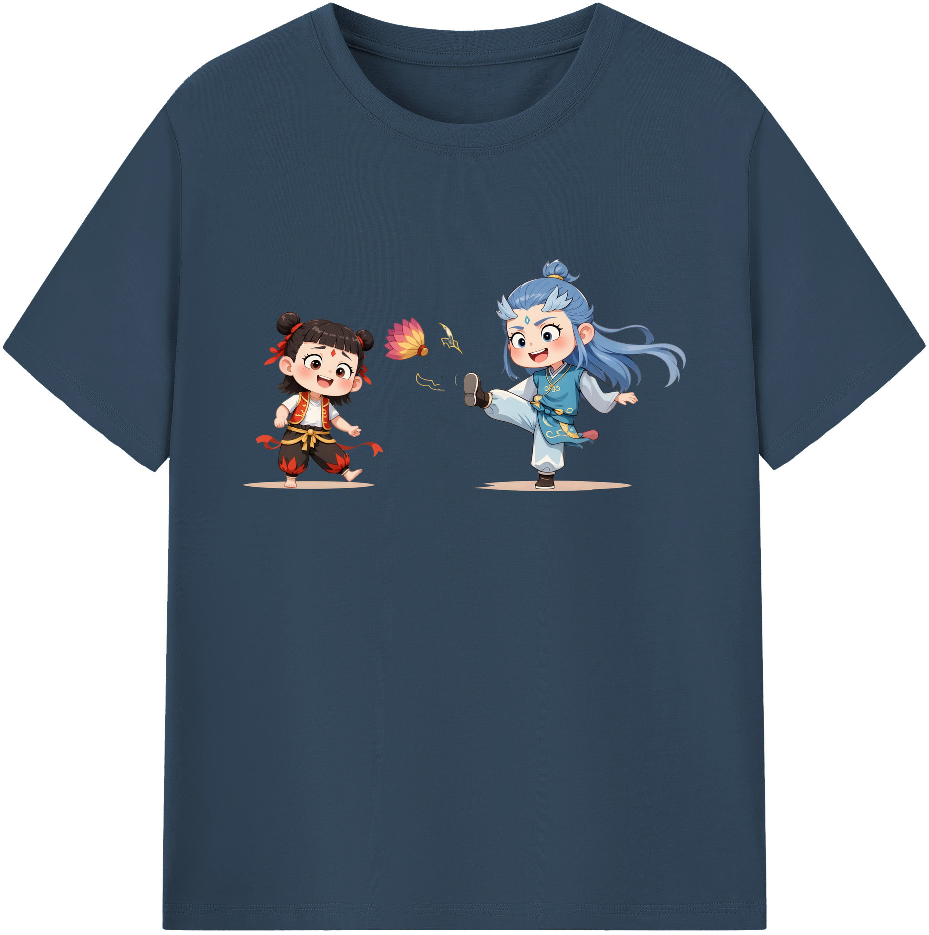 （画像用） Ne Zha 2 ナタ 魔童の大暴れ 綿100％ メンズ半袖Tシャツ｜肌触りやわらか＆通気性