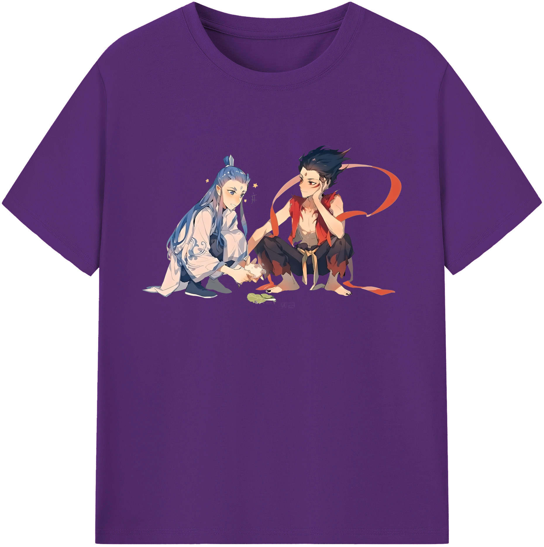 （画像用） Ne Zha 2 ナタ 魔童の大暴れ 綿100％ メンズ半袖Tシャツ｜肌触りやわらか＆通気性