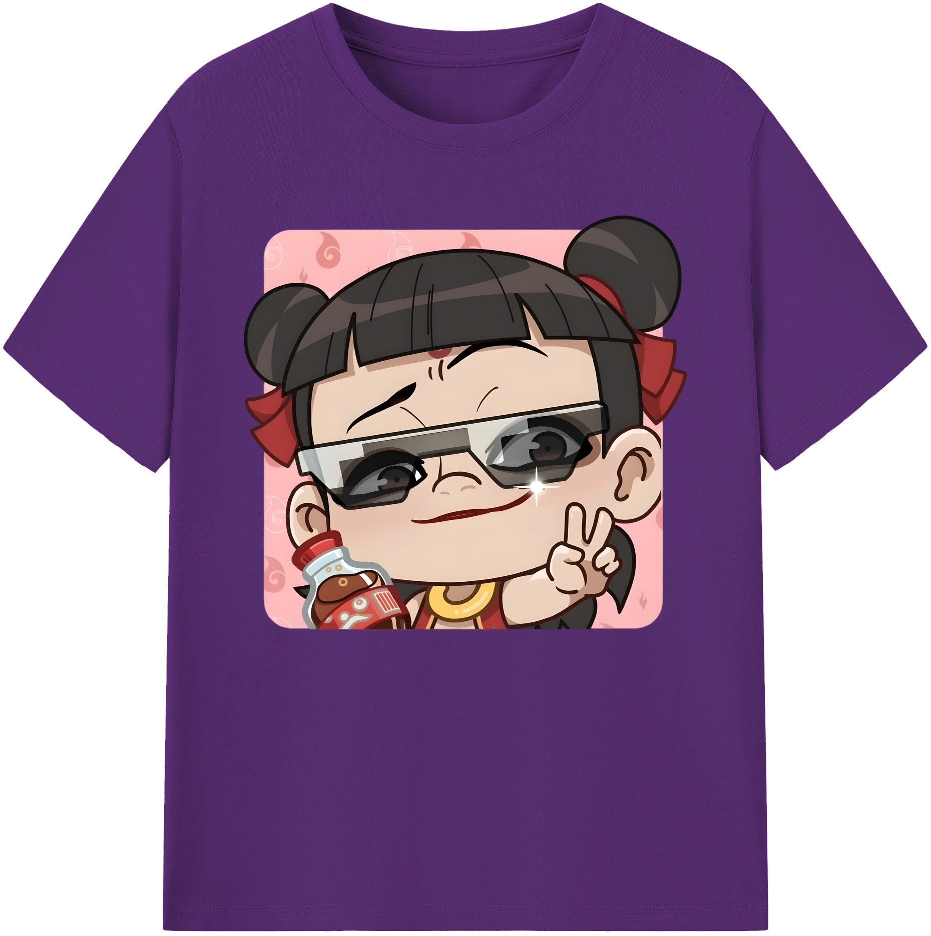 （画像用） Ne Zha 2 ナタ 魔童の大暴れ 綿100％ メンズ半袖Tシャツ｜肌触りやわらか＆通気性