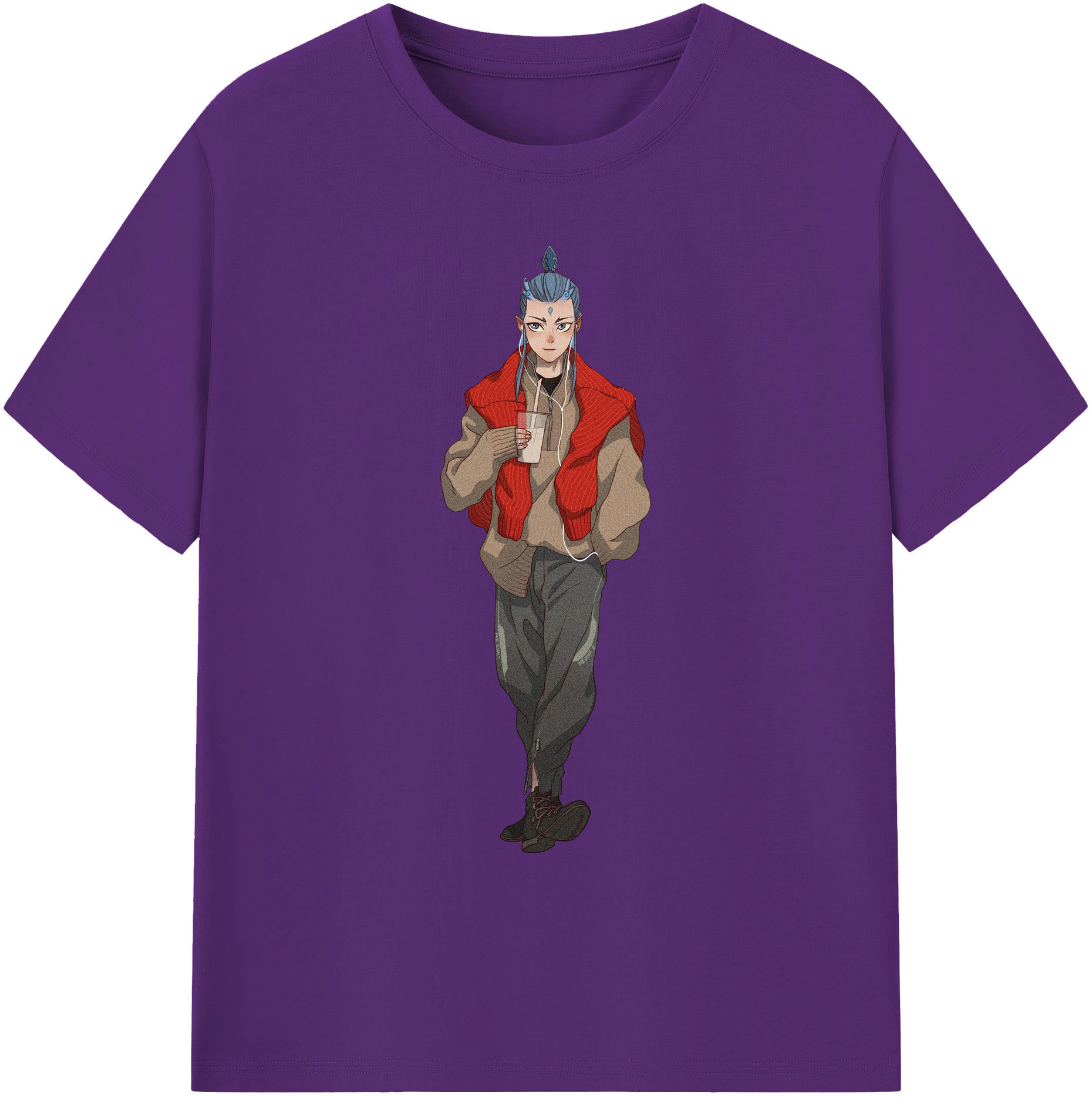 （画像用） Ne Zha 2 ナタ 魔童の大暴れ 綿100％ メンズ半袖Tシャツ｜肌触りやわらか＆通気性