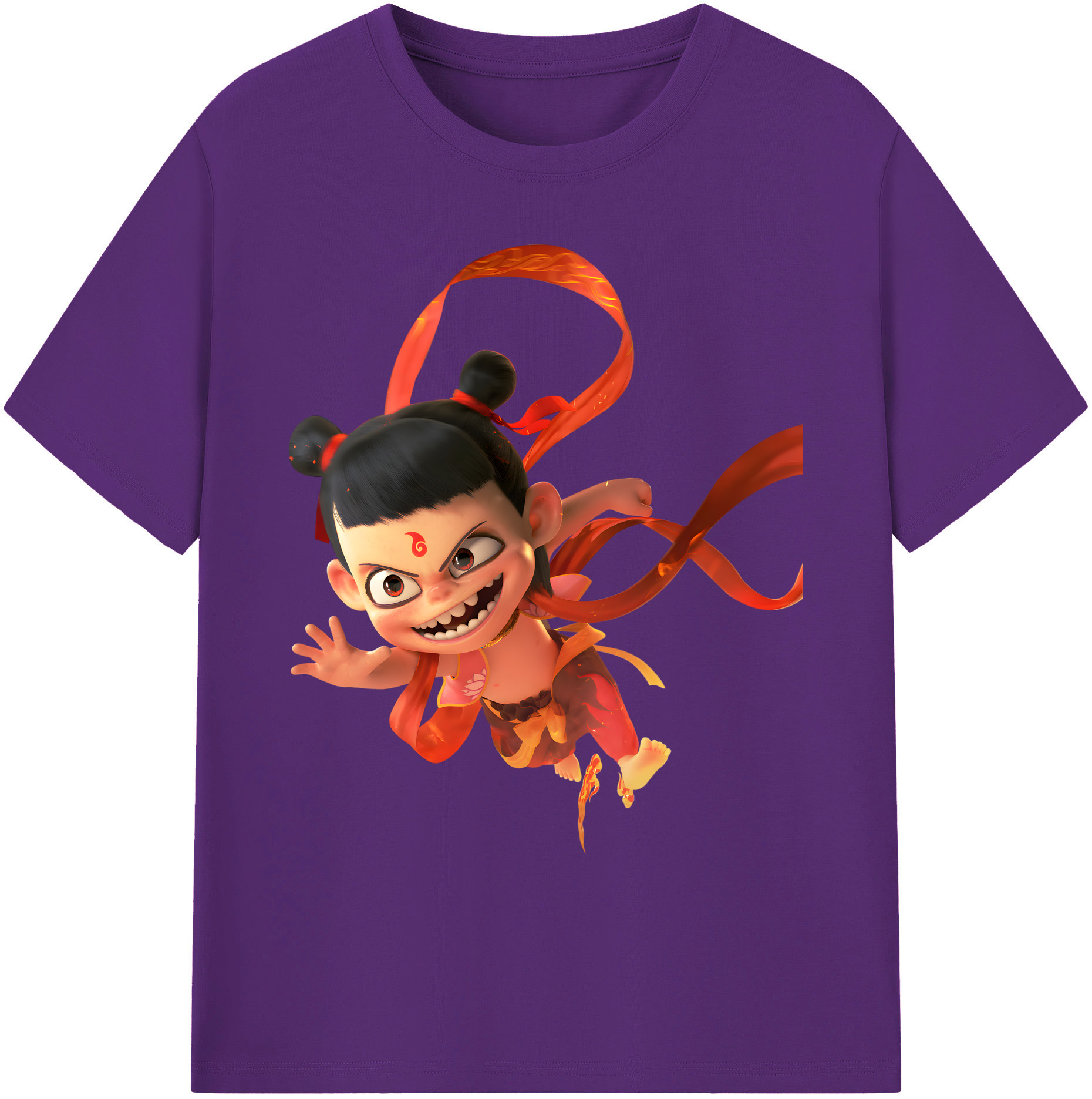 （画像用） Ne Zha 2 ナタ 魔童の大暴れ 綿100％ メンズ半袖Tシャツ｜肌触りやわらか＆通気性