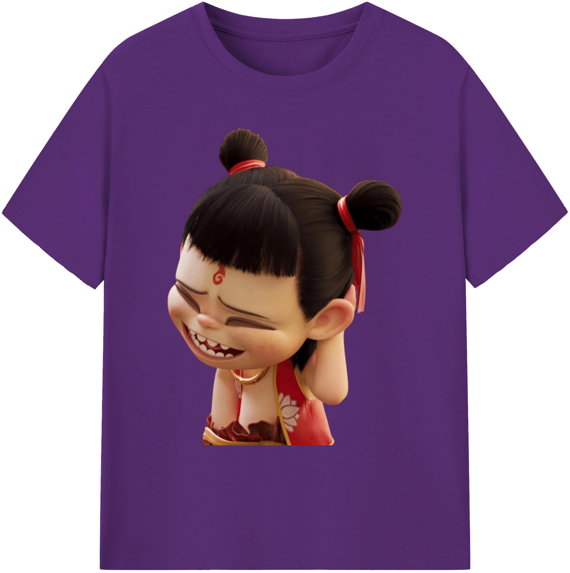 （画像用） Ne Zha 2 ナタ 魔童の大暴れ 綿100％ メンズ半袖Tシャツ｜肌触りやわらか＆通気性