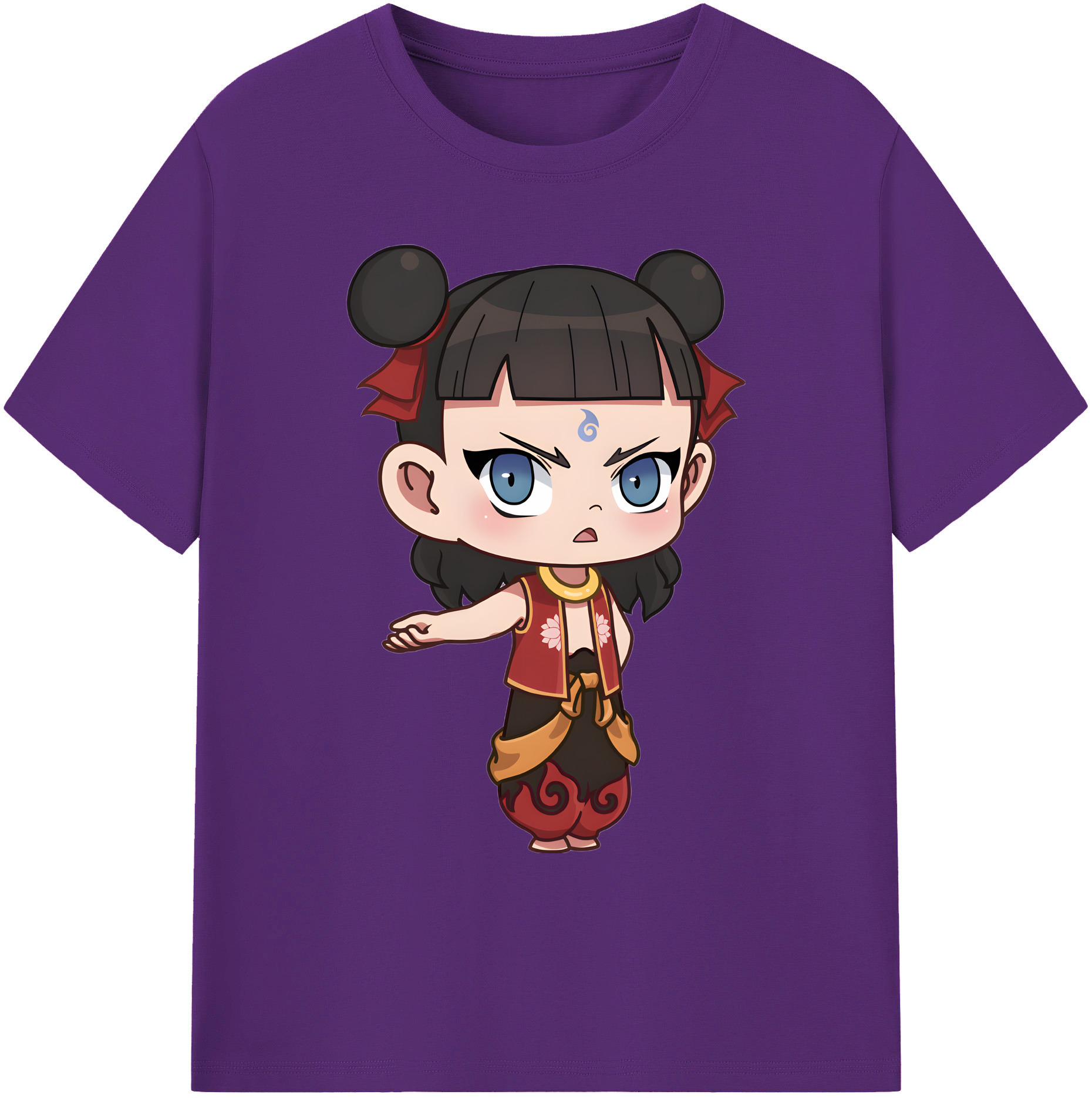 （画像用） Ne Zha 2 ナタ 魔童の大暴れ 綿100％ メンズ半袖Tシャツ｜肌触りやわらか＆通気性