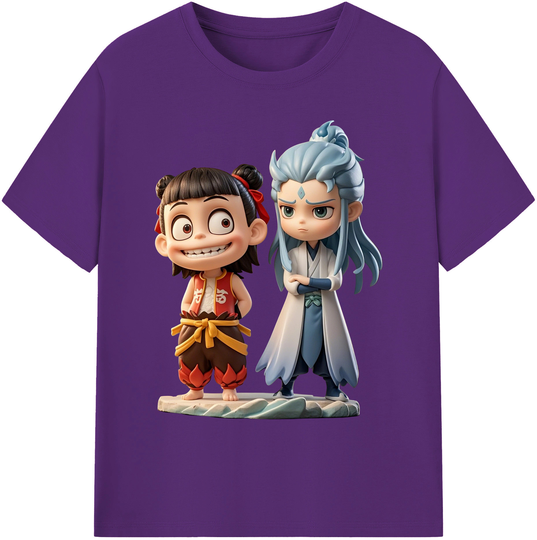 （画像用） Ne Zha 2 ナタ 魔童の大暴れ 綿100％ メンズ半袖Tシャツ｜肌触りやわらか＆通気性