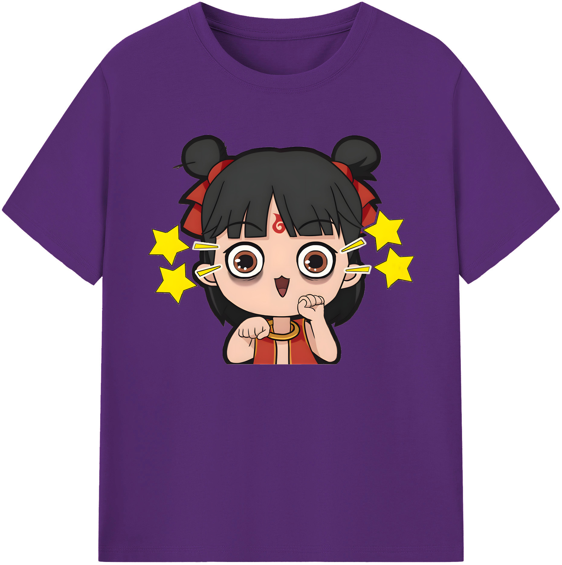 （画像用） Ne Zha 2 ナタ 魔童の大暴れ 綿100％ メンズ半袖Tシャツ｜肌触りやわらか＆通気性