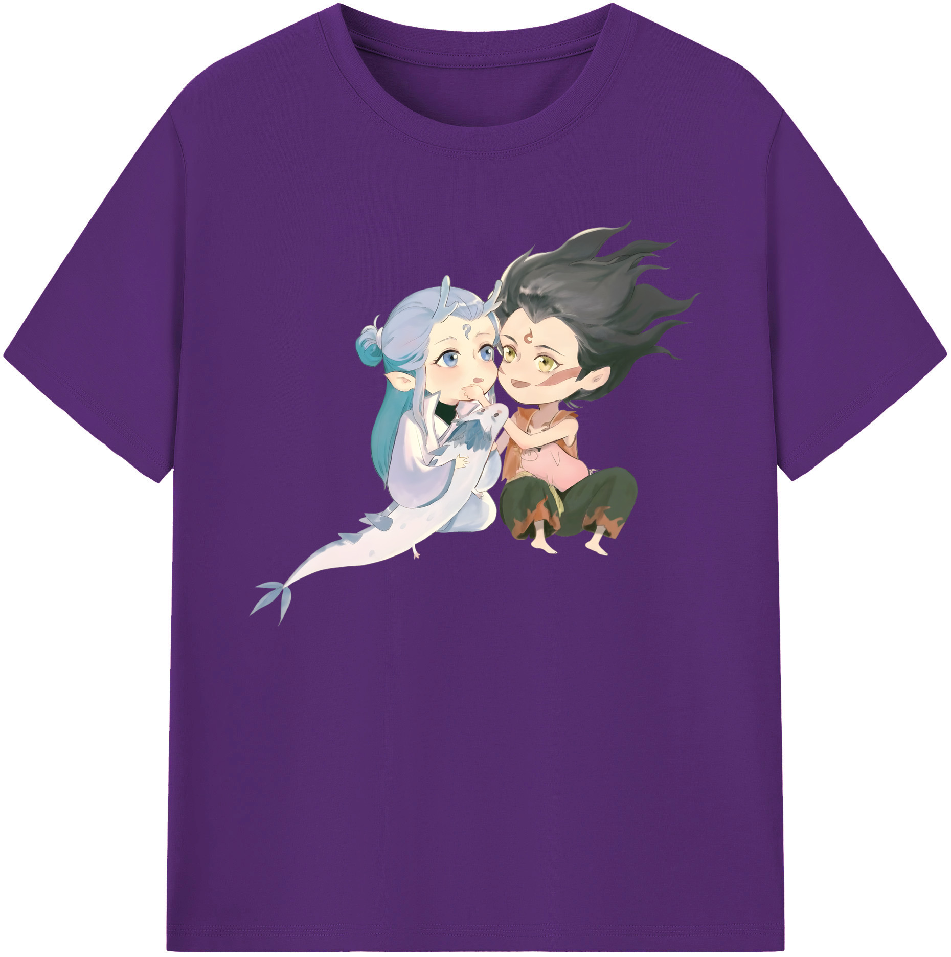 （画像用） Ne Zha 2 ナタ 魔童の大暴れ 綿100％ メンズ半袖Tシャツ｜肌触りやわらか＆通気性