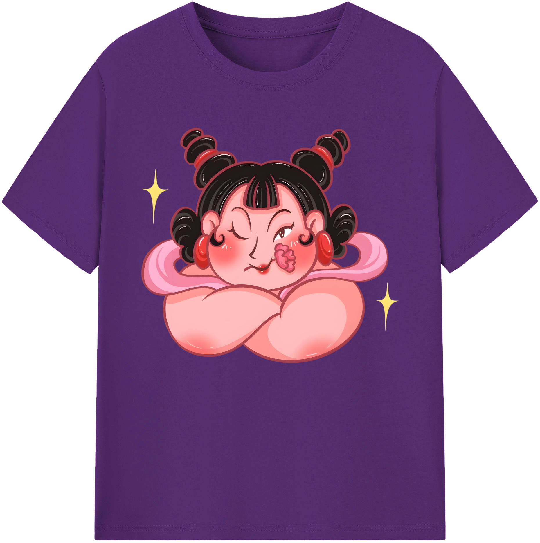 （画像用） Ne Zha 2 ナタ 魔童の大暴れ 綿100％ メンズ半袖Tシャツ｜肌触りやわらか＆通気性