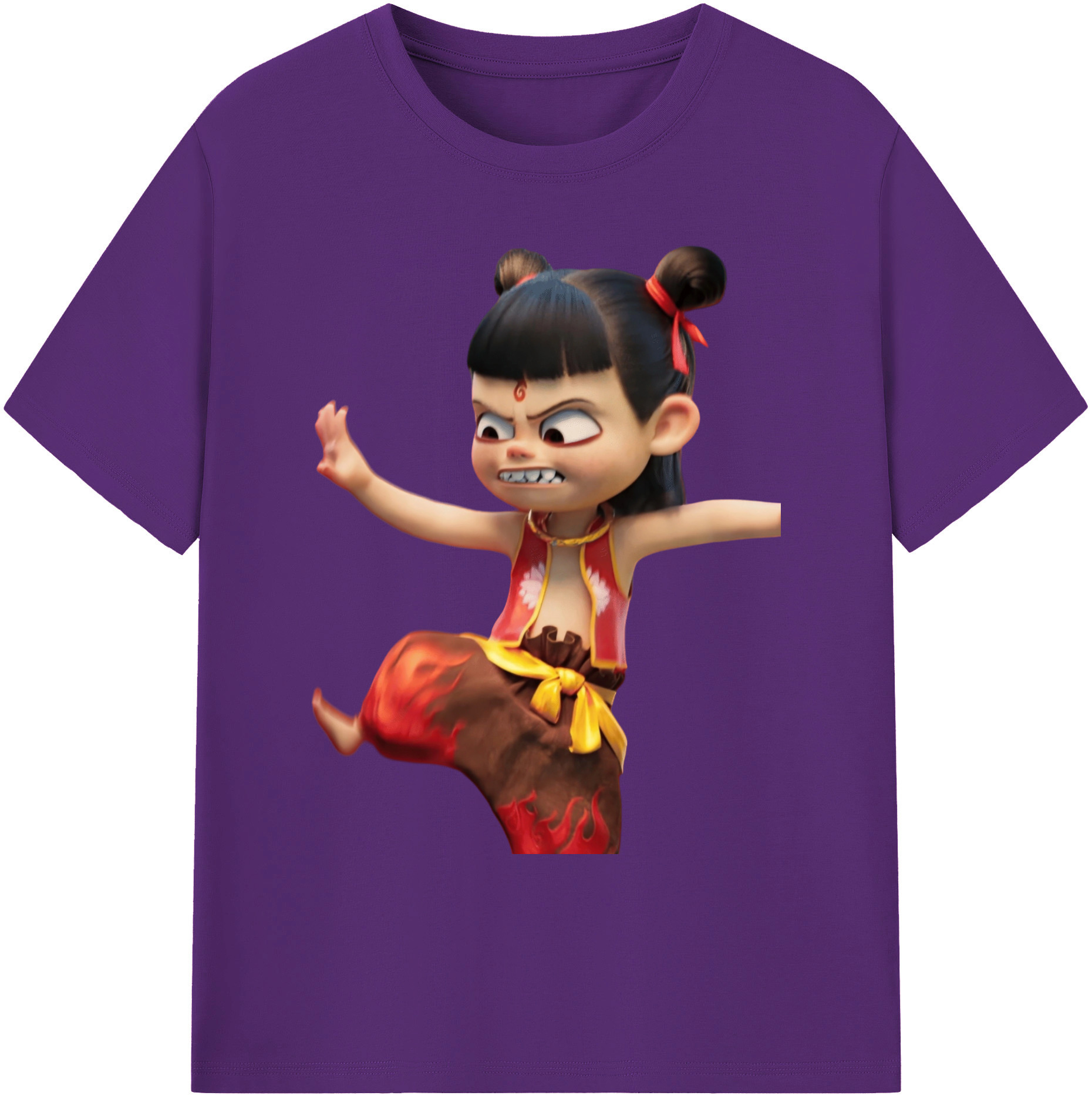 （画像用） Ne Zha 2 ナタ 魔童の大暴れ 綿100％ メンズ半袖Tシャツ｜肌触りやわらか＆通気性