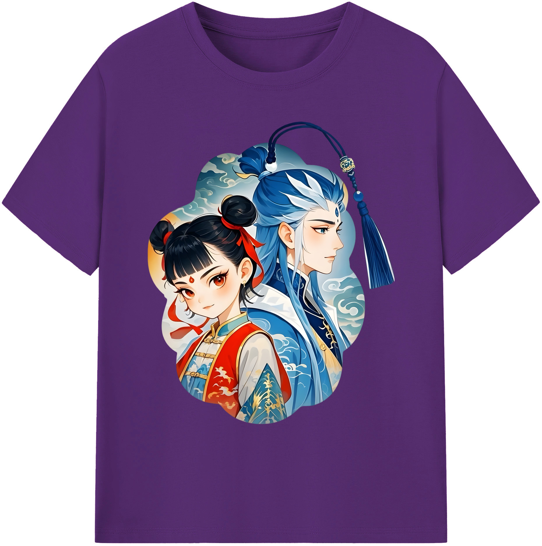 （画像用） Ne Zha 2 ナタ 魔童の大暴れ 綿100％ メンズ半袖Tシャツ｜肌触りやわらか＆通気性