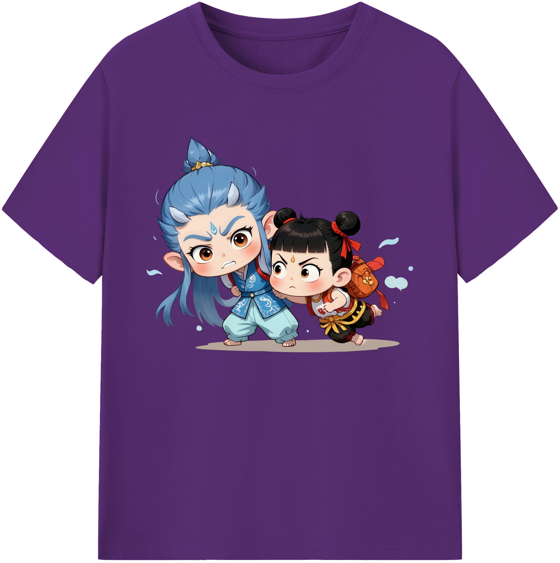 （画像用） Ne Zha 2 ナタ 魔童の大暴れ 綿100％ メンズ半袖Tシャツ｜肌触りやわらか＆通気性