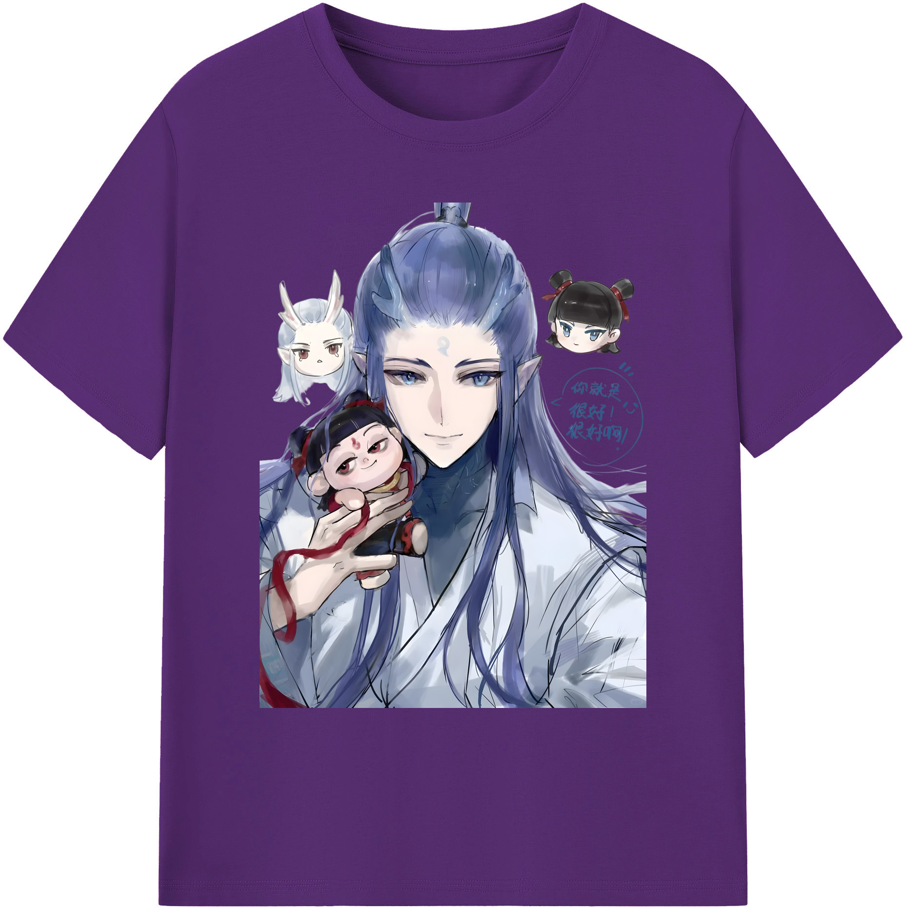 （画像用） Ne Zha 2 ナタ 魔童の大暴れ 綿100％ メンズ半袖Tシャツ｜肌触りやわらか＆通気性