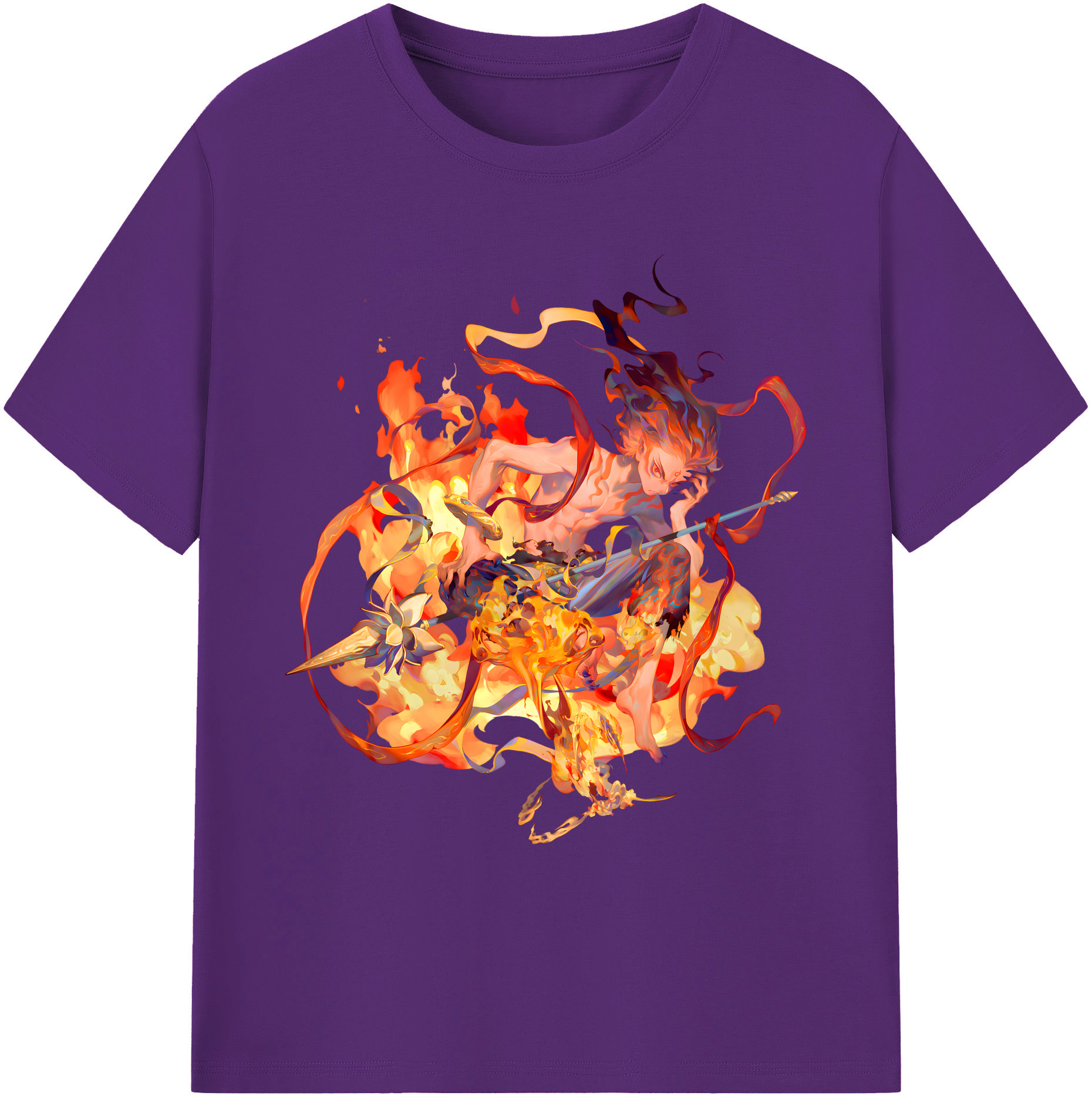 （画像用） Ne Zha 2 ナタ 魔童の大暴れ 綿100％ メンズ半袖Tシャツ｜肌触りやわらか＆通気性