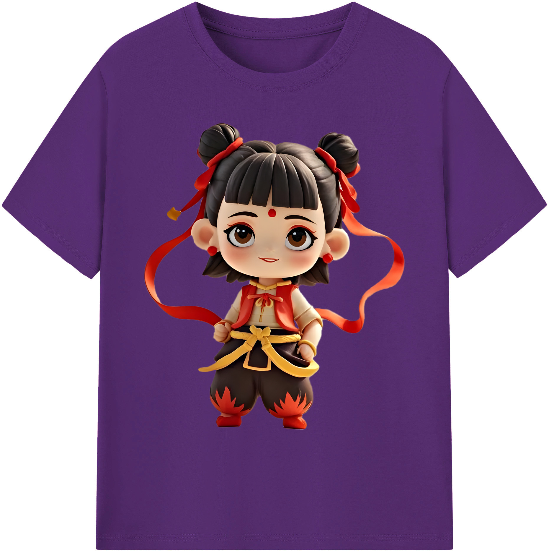 （画像用） Ne Zha 2 ナタ 魔童の大暴れ 綿100％ メンズ半袖Tシャツ｜肌触りやわらか＆通気性