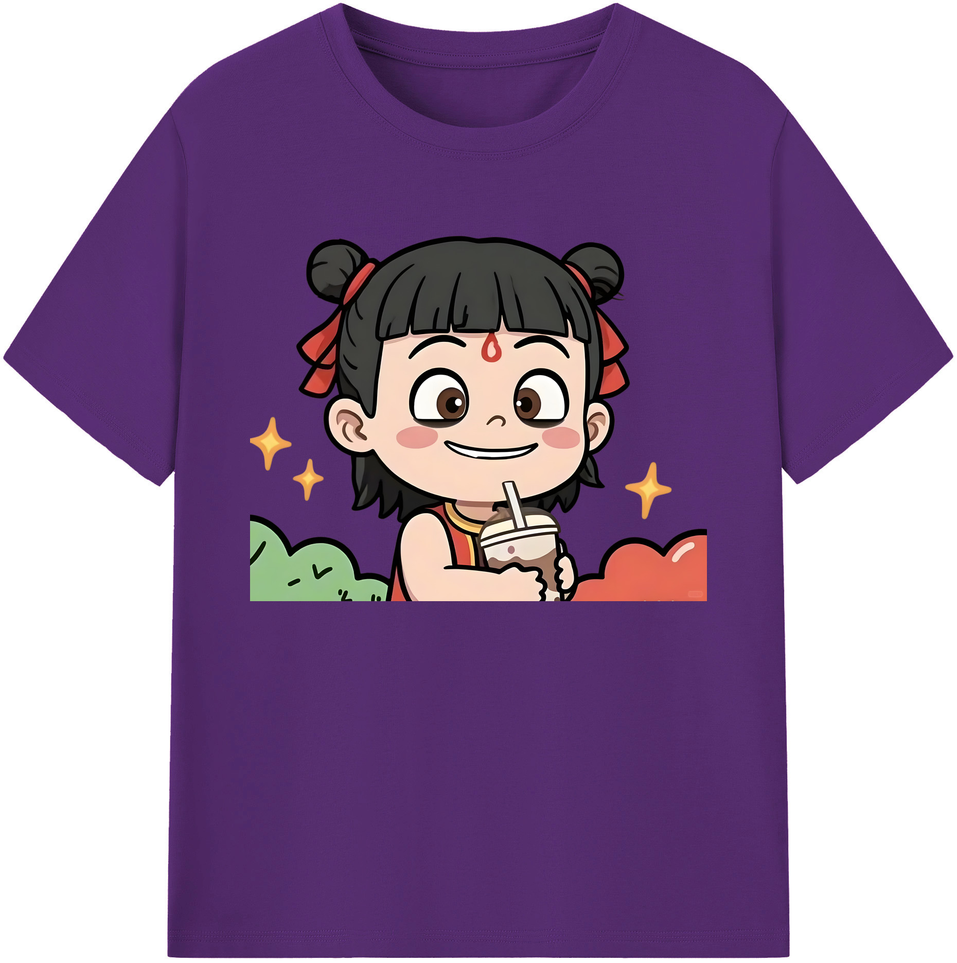 （画像用） Ne Zha 2 ナタ 魔童の大暴れ 綿100％ メンズ半袖Tシャツ｜肌触りやわらか＆通気性