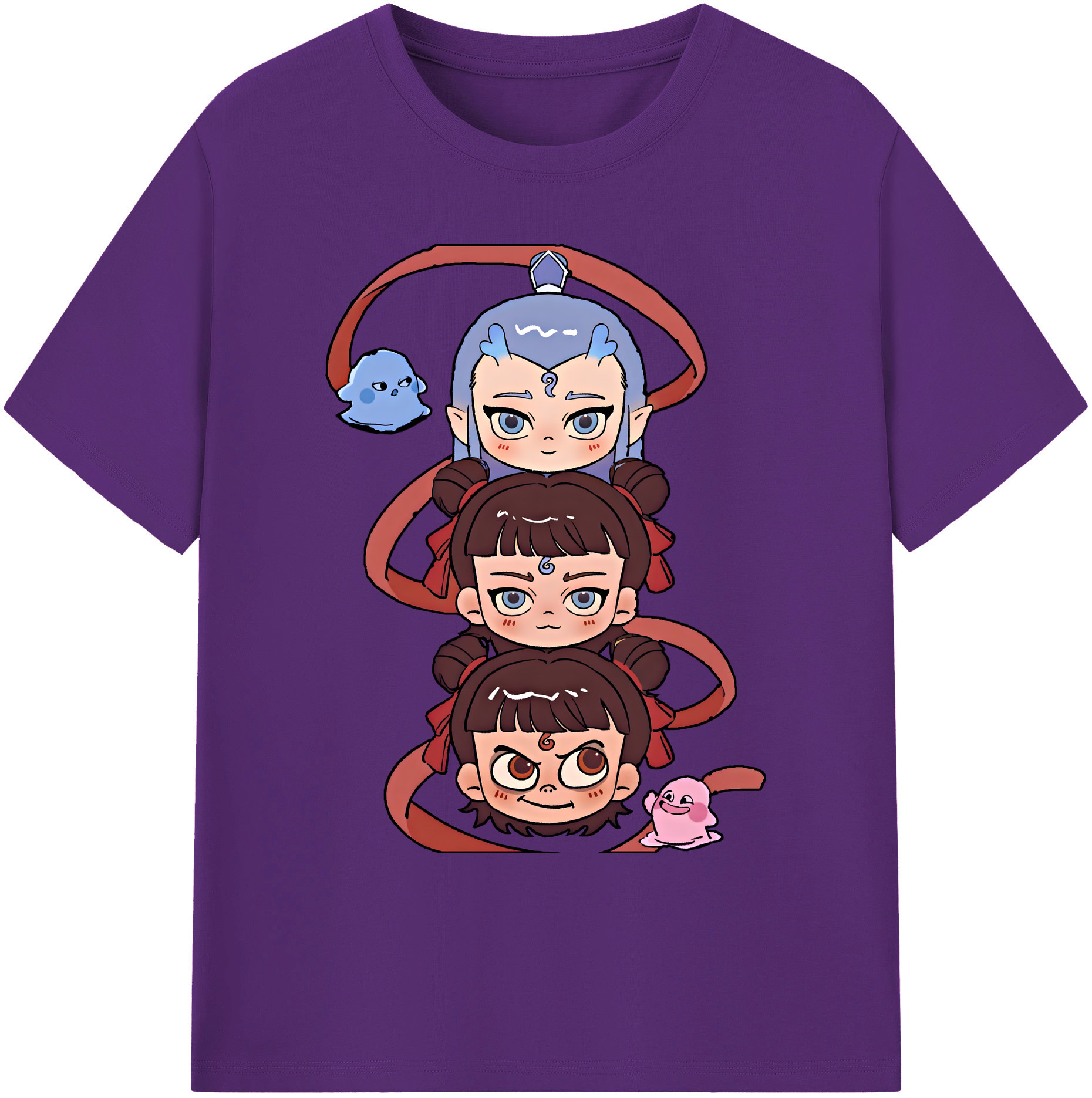 （画像用） Ne Zha 2 ナタ 魔童の大暴れ 綿100％ メンズ半袖Tシャツ｜肌触りやわらか＆通気性