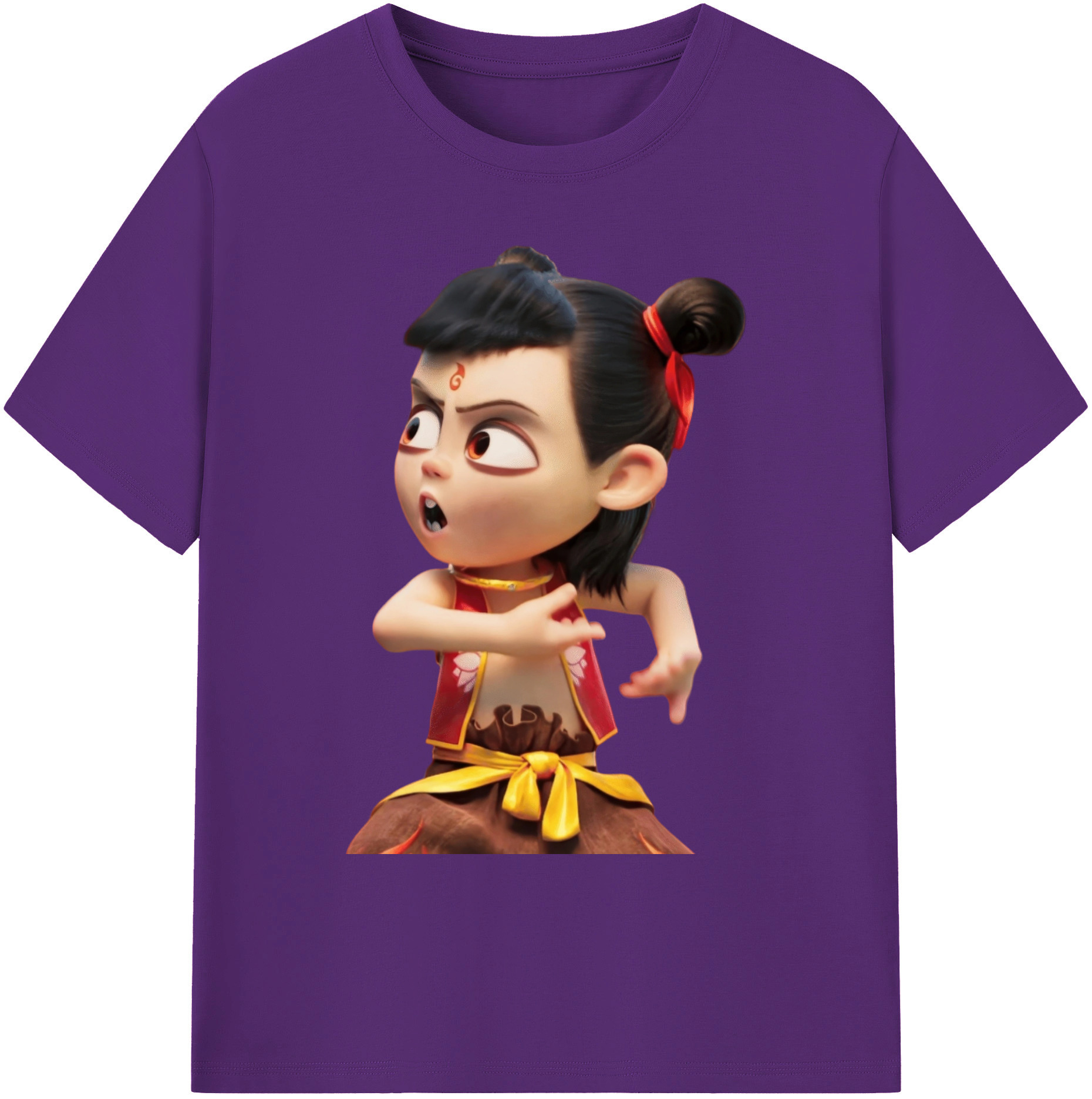 （画像用） Ne Zha 2 ナタ 魔童の大暴れ 綿100％ メンズ半袖Tシャツ｜肌触りやわらか＆通気性