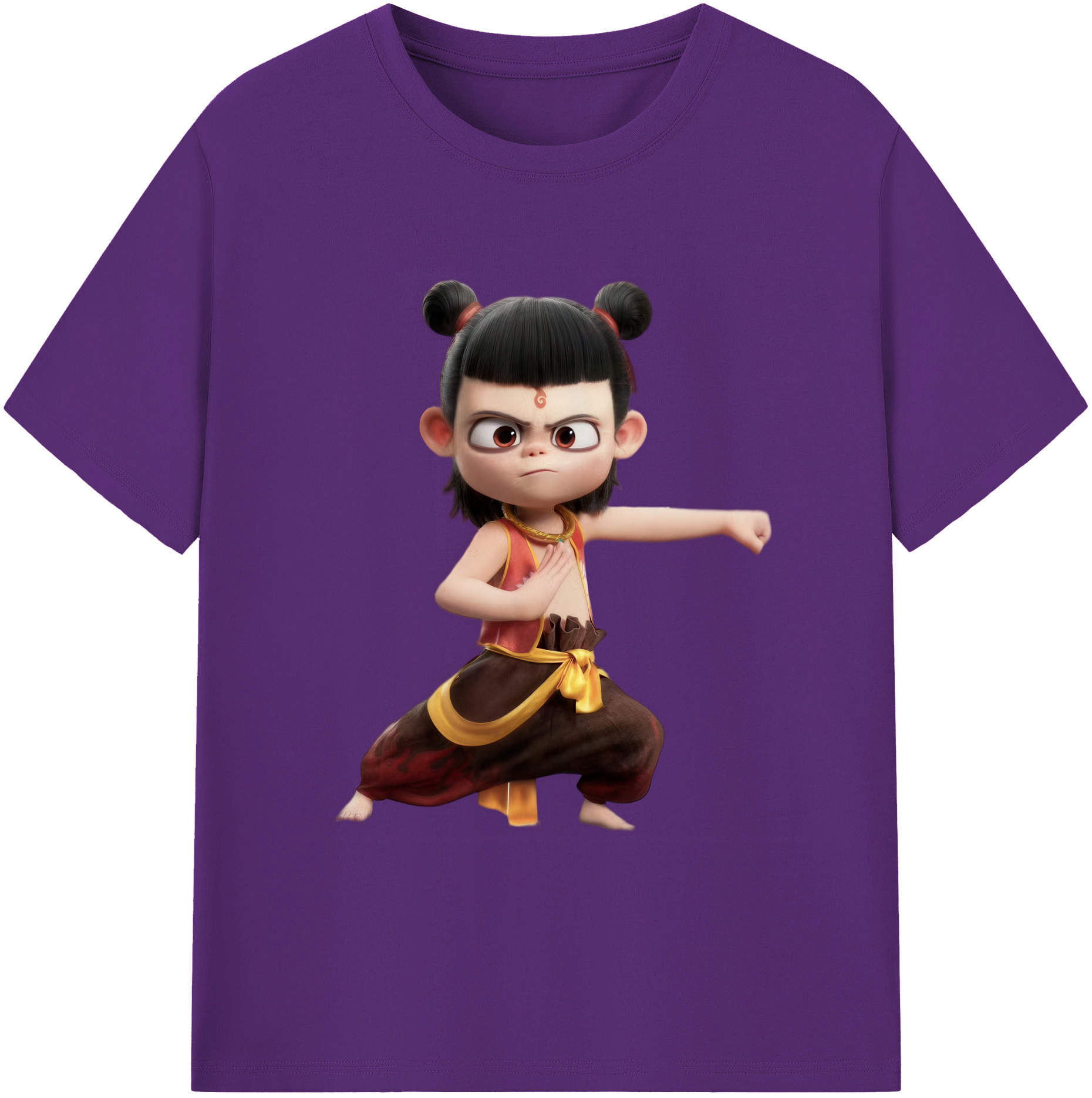 （画像用） Ne Zha 2 ナタ 魔童の大暴れ 綿100％ メンズ半袖Tシャツ｜肌触りやわらか＆通気性