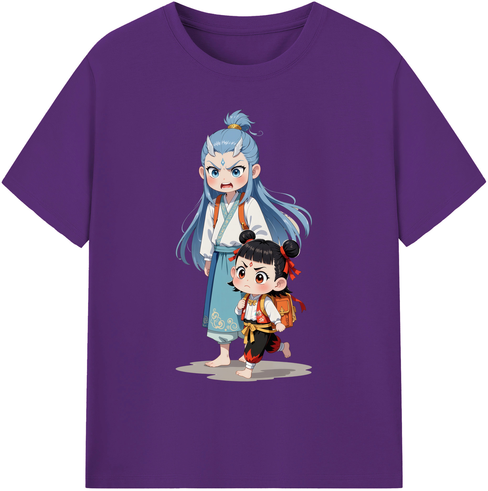 （画像用） Ne Zha 2 ナタ 魔童の大暴れ 綿100％ メンズ半袖Tシャツ｜肌触りやわらか＆通気性